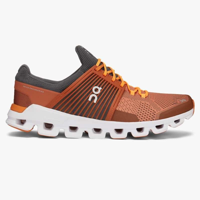 On Men's Cloud Swift Running Shoe - Rust/Rock | Tiso