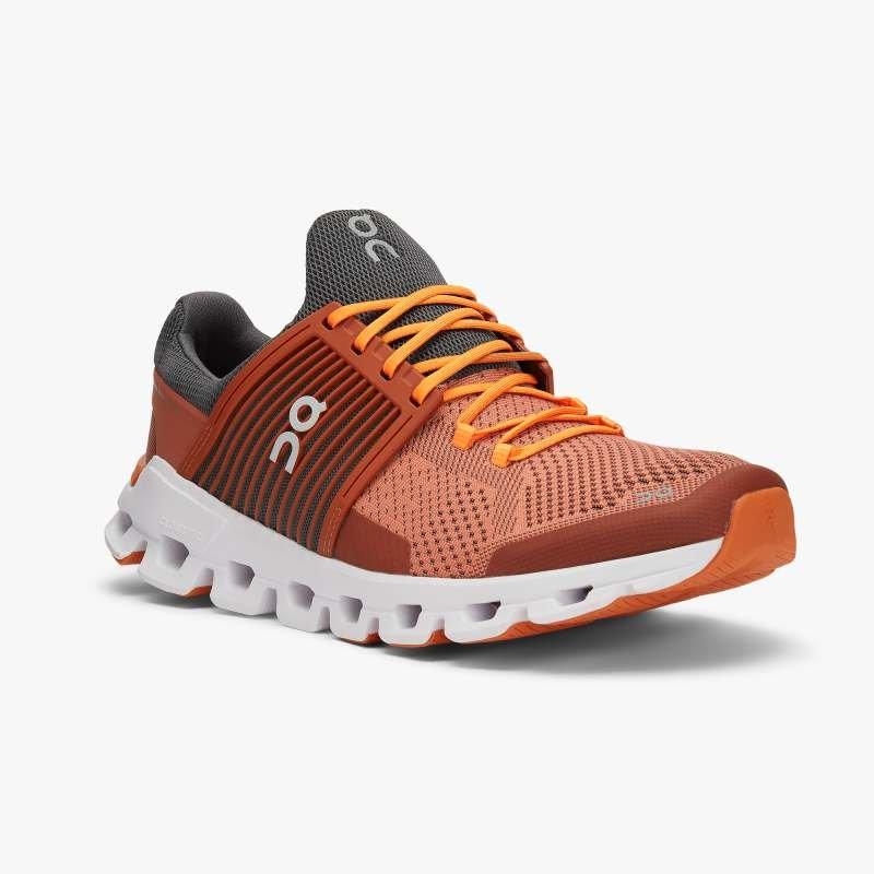 On Men's Cloud Swift Running Shoe - Rust/Rock | Tiso