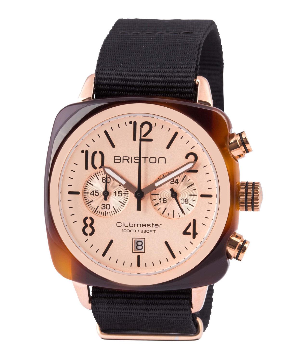 Acetate Clubmaster Chrono Rose GoldPlated Watch Liberty London