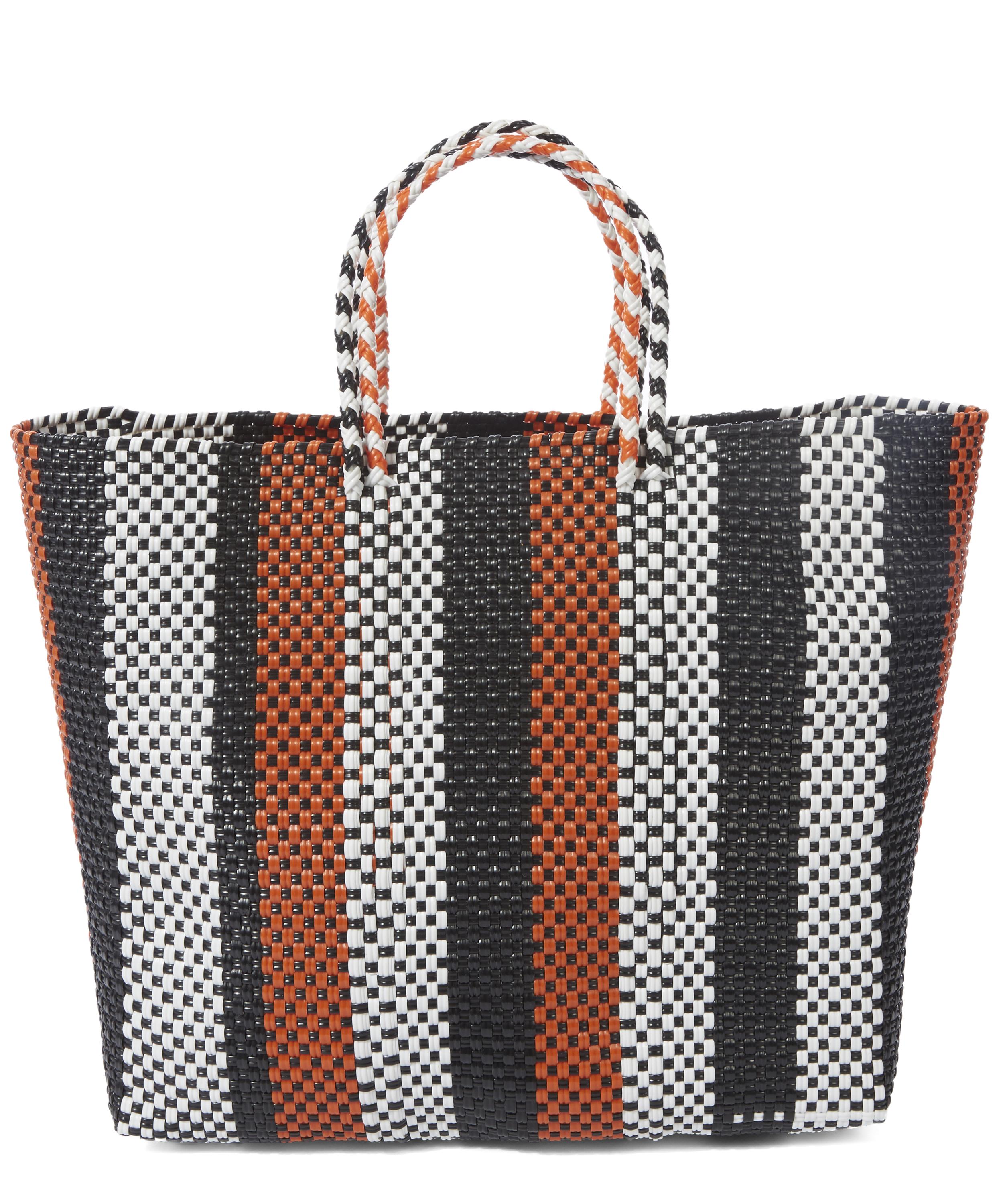 market woven stripe medium tote