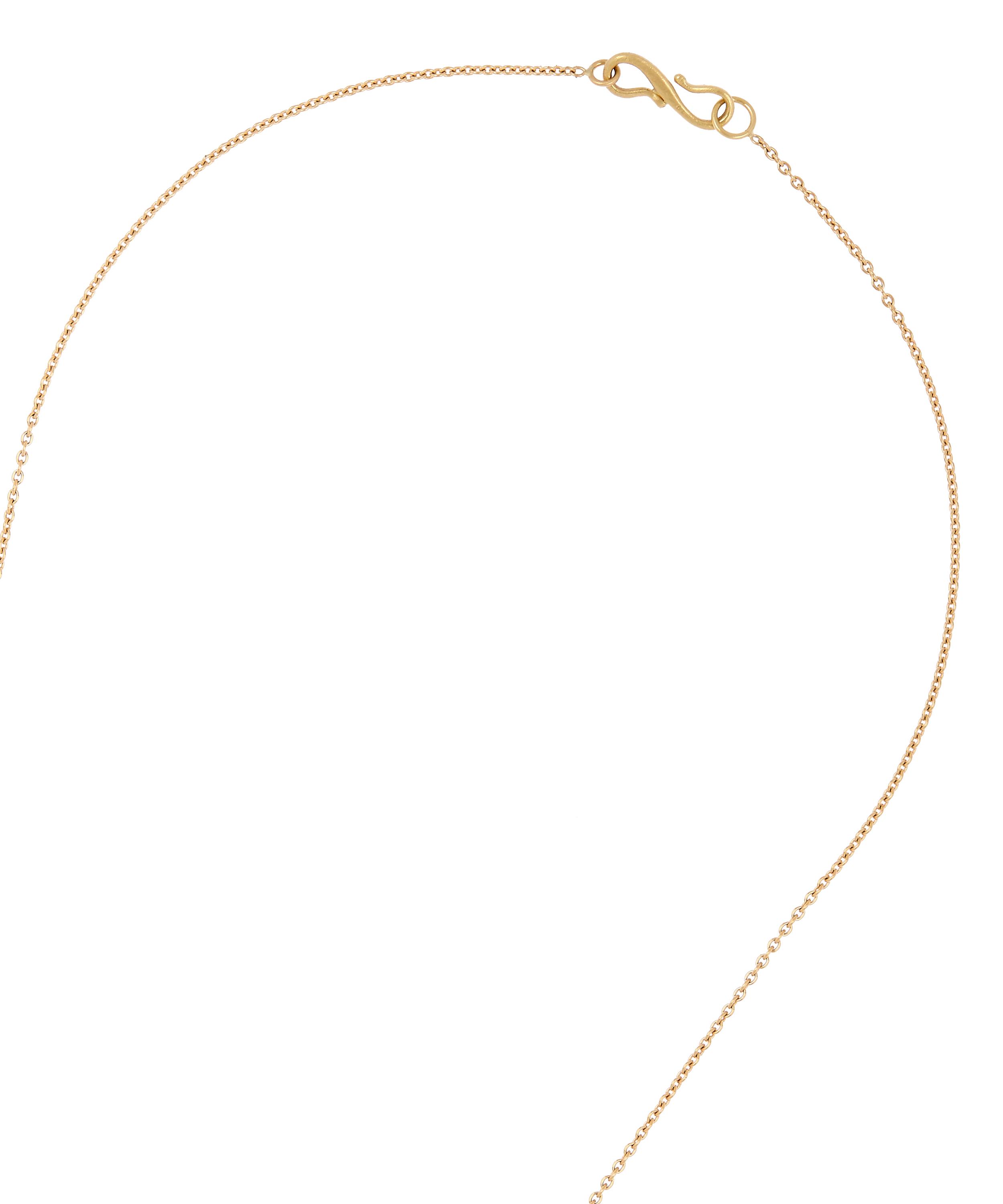 Gold Pinched Moonstone Fan Necklace Liberty London