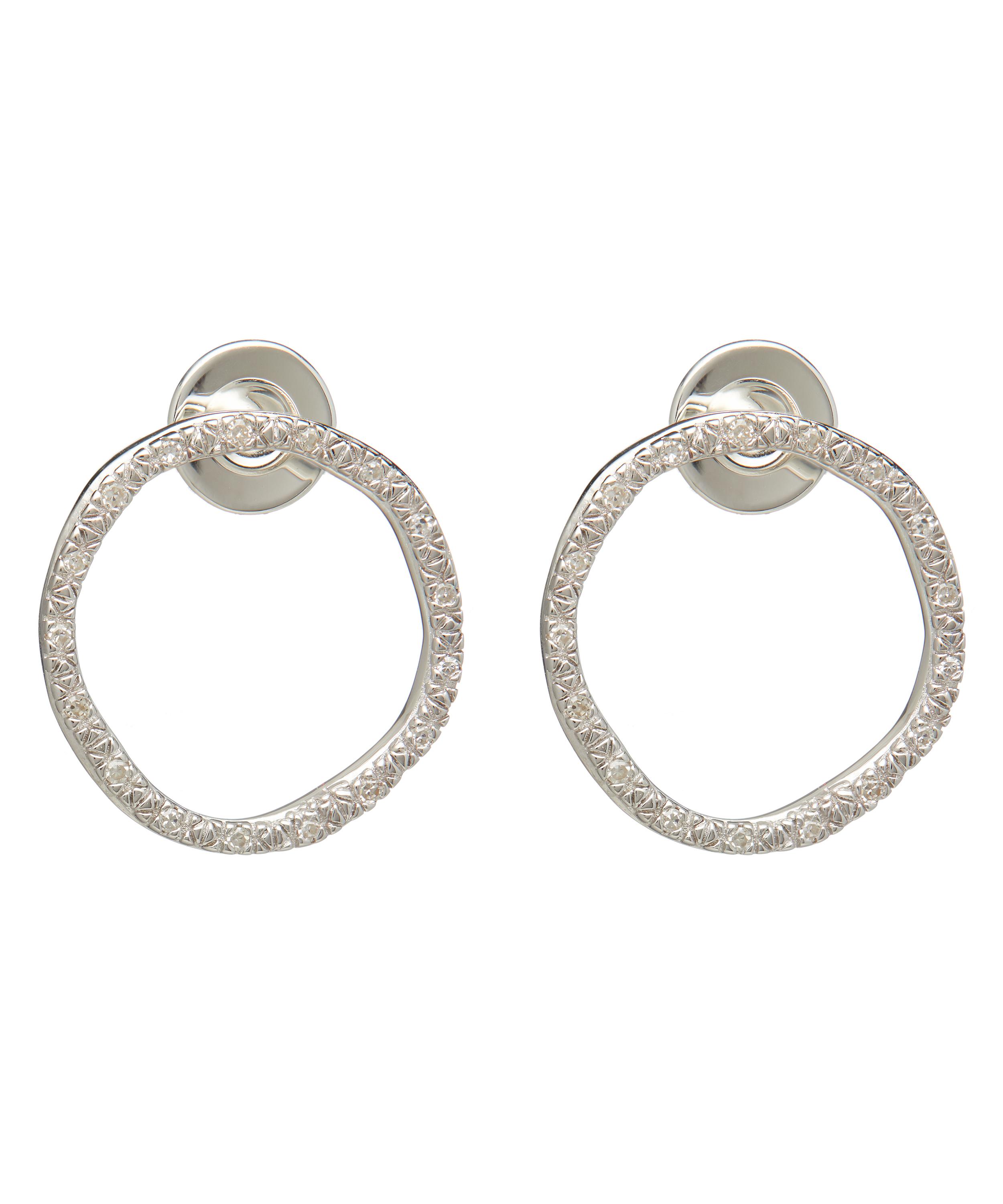MONICA VINADER Silver Riva Large Diamond Circle Stud Earrings