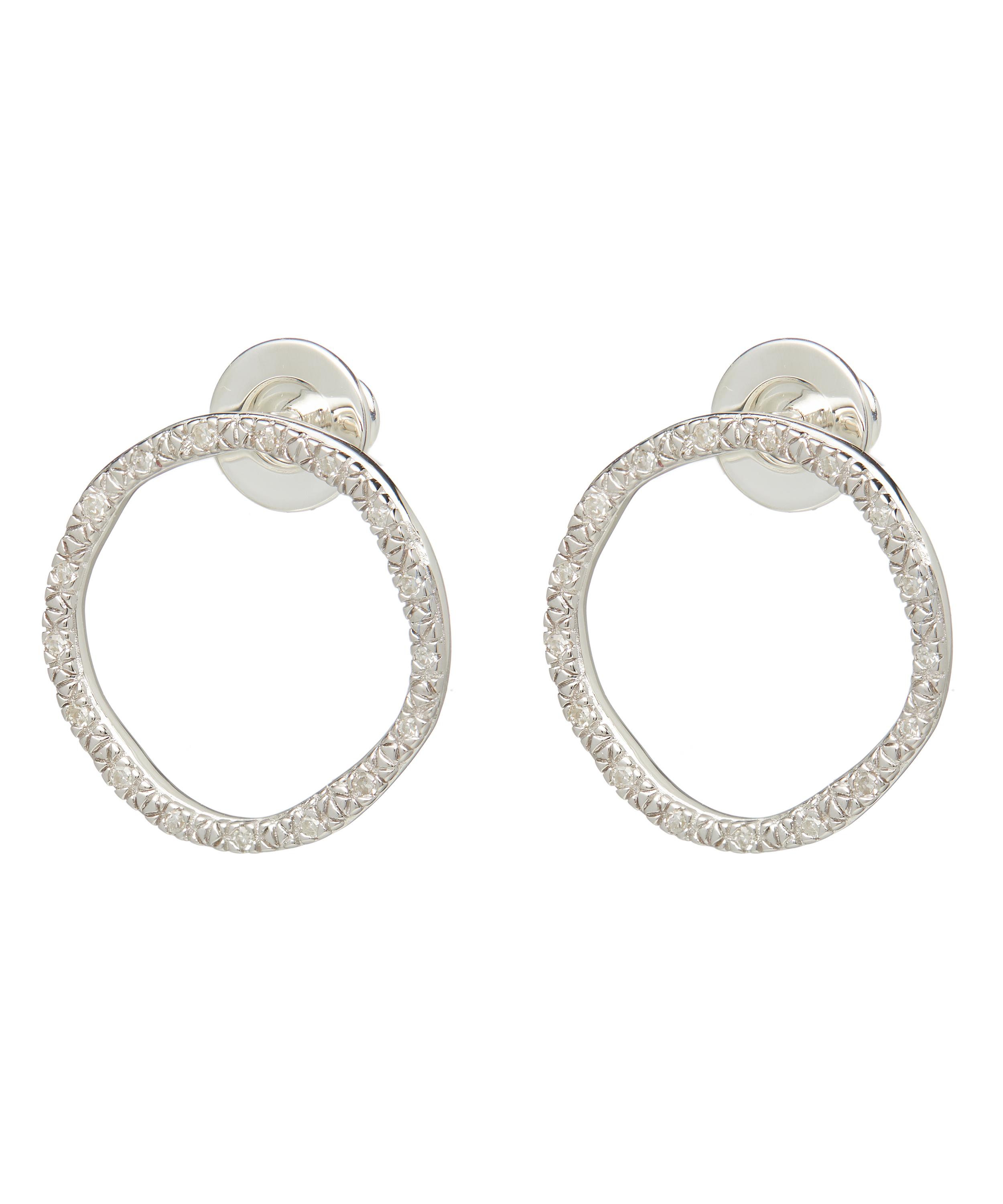 MONICA VINADER Silver Riva Large Diamond Circle Stud Earrings