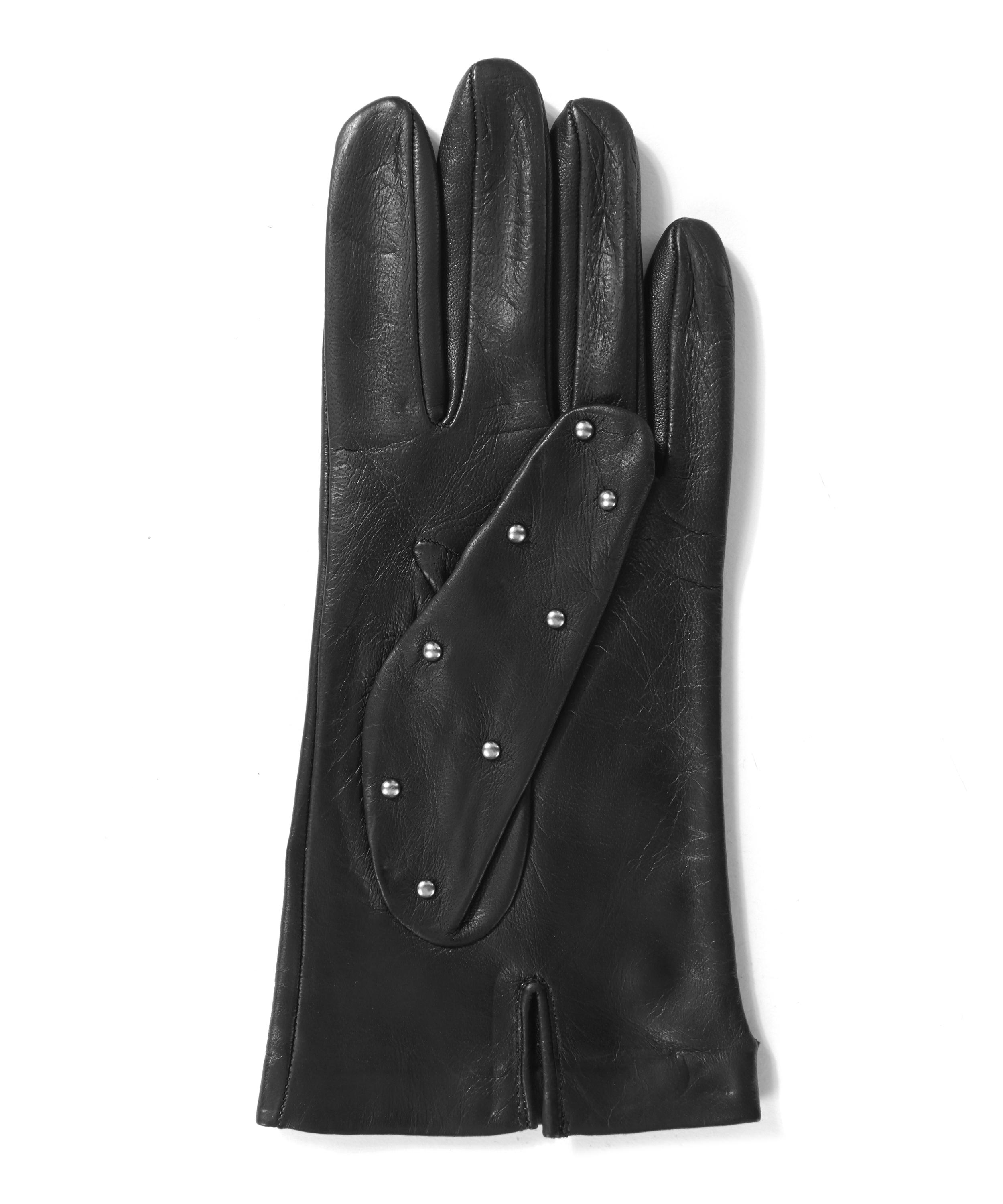 Black Studded Leather Gloves Liberty London