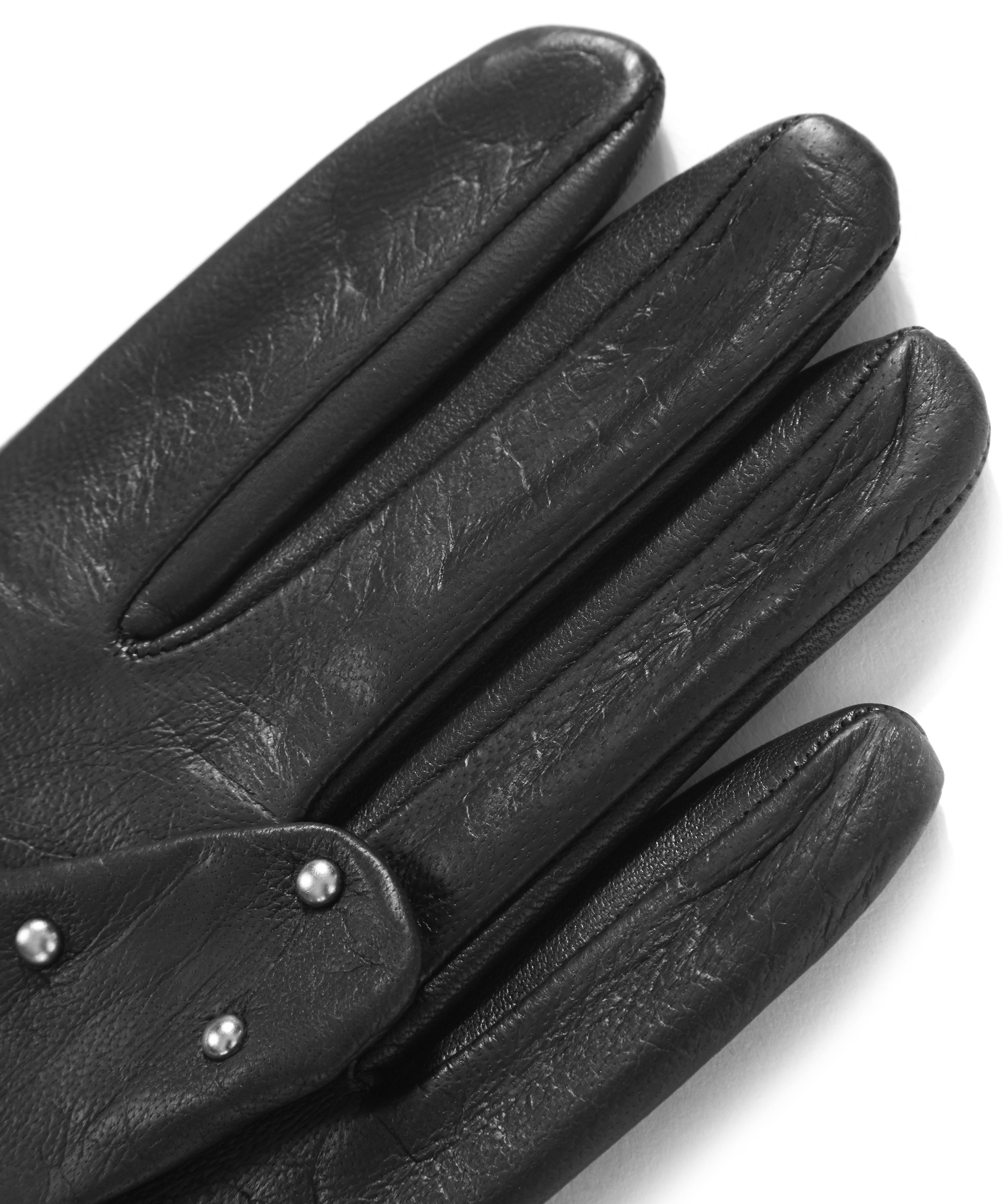 Black Studded Leather Gloves Liberty London