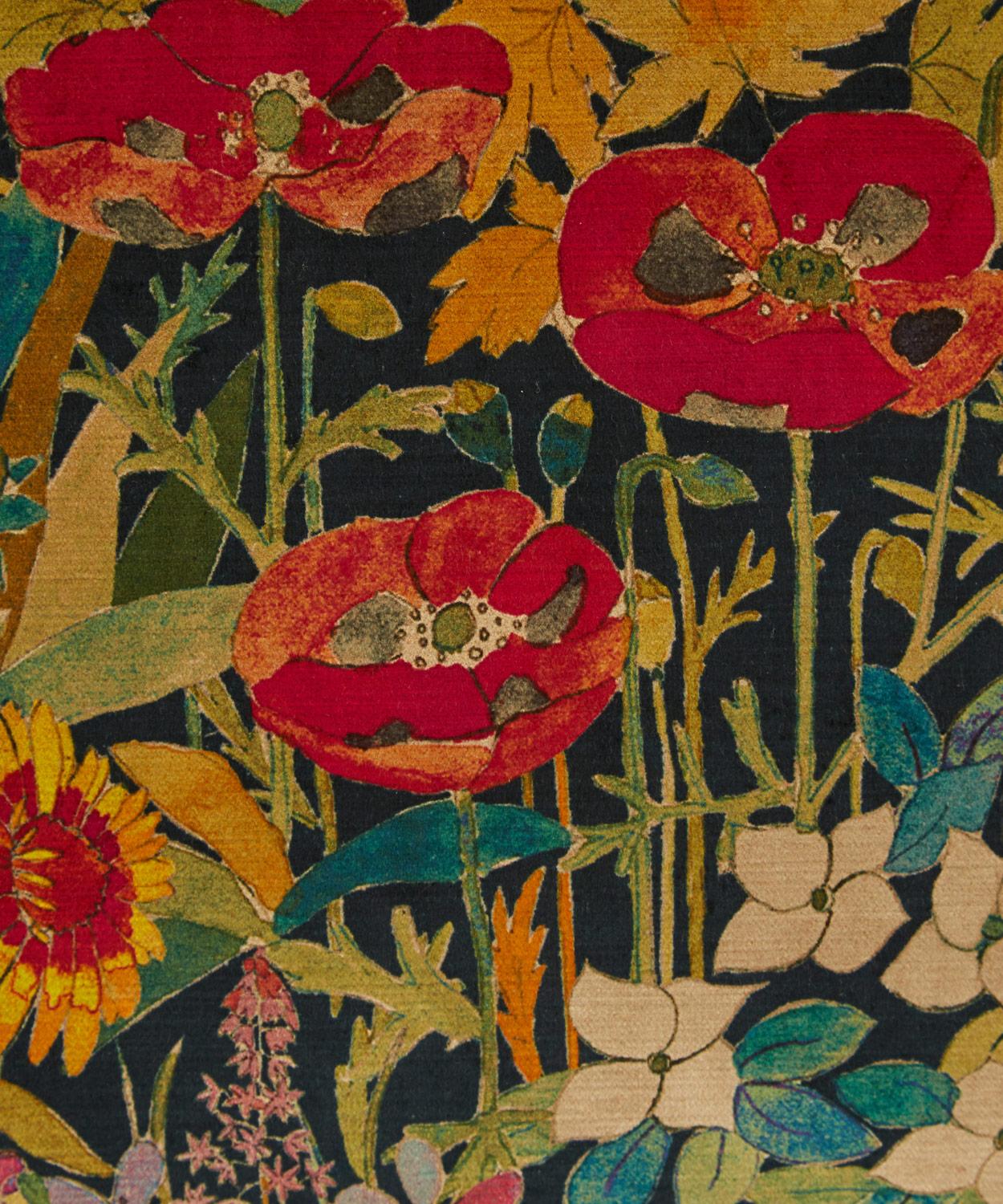 Faria Flowers Vintage Velvet Cushion In Marigold Liberty London