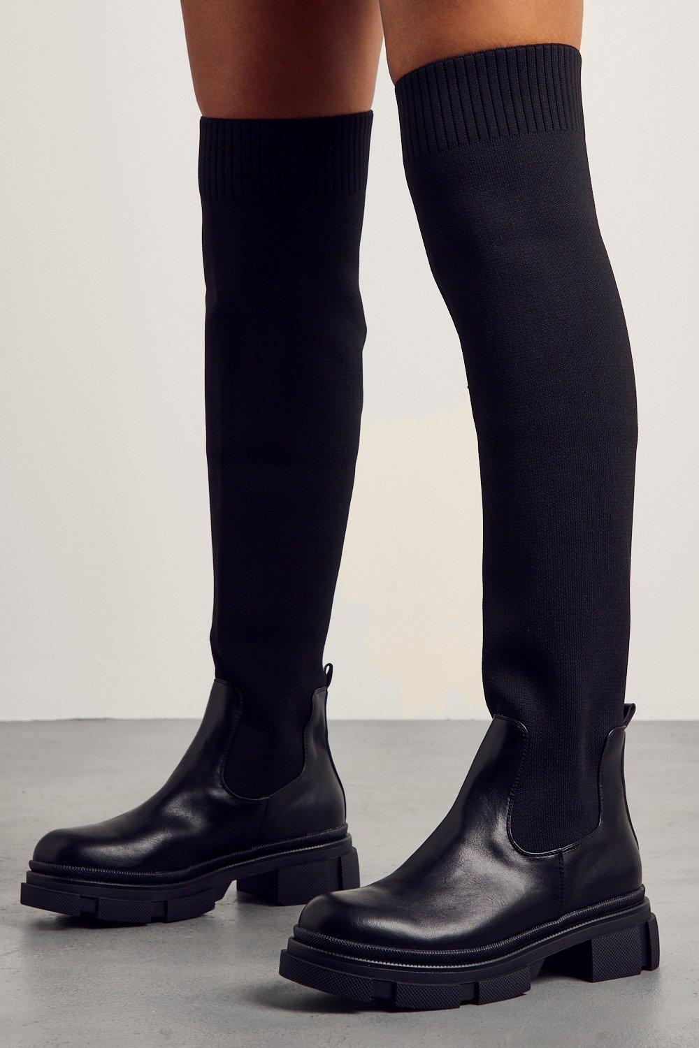 Chunky Sole Knee High Boots
 