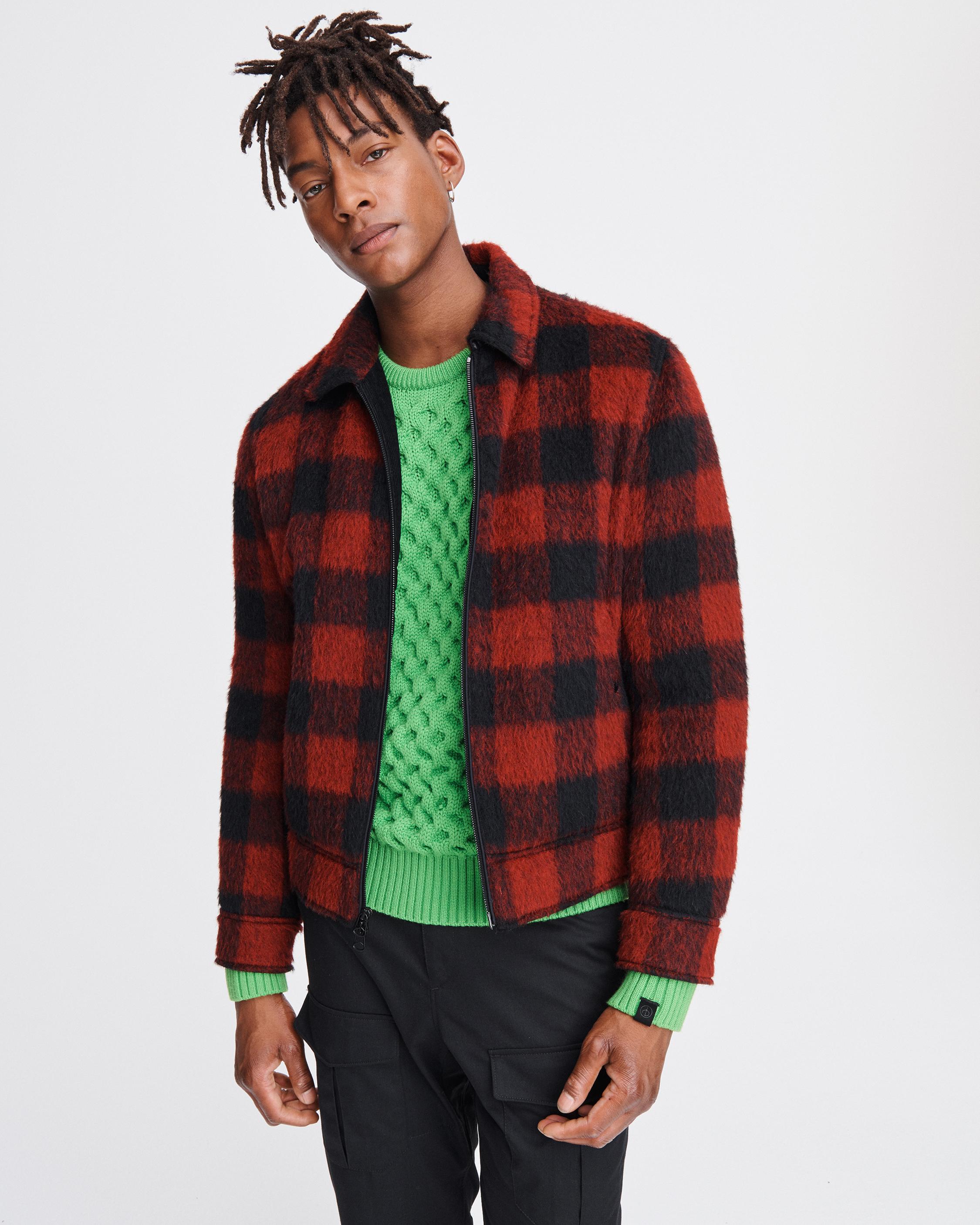 Garage Zip Blouson Jacket for Men in Buffalo Plaid rag & bone