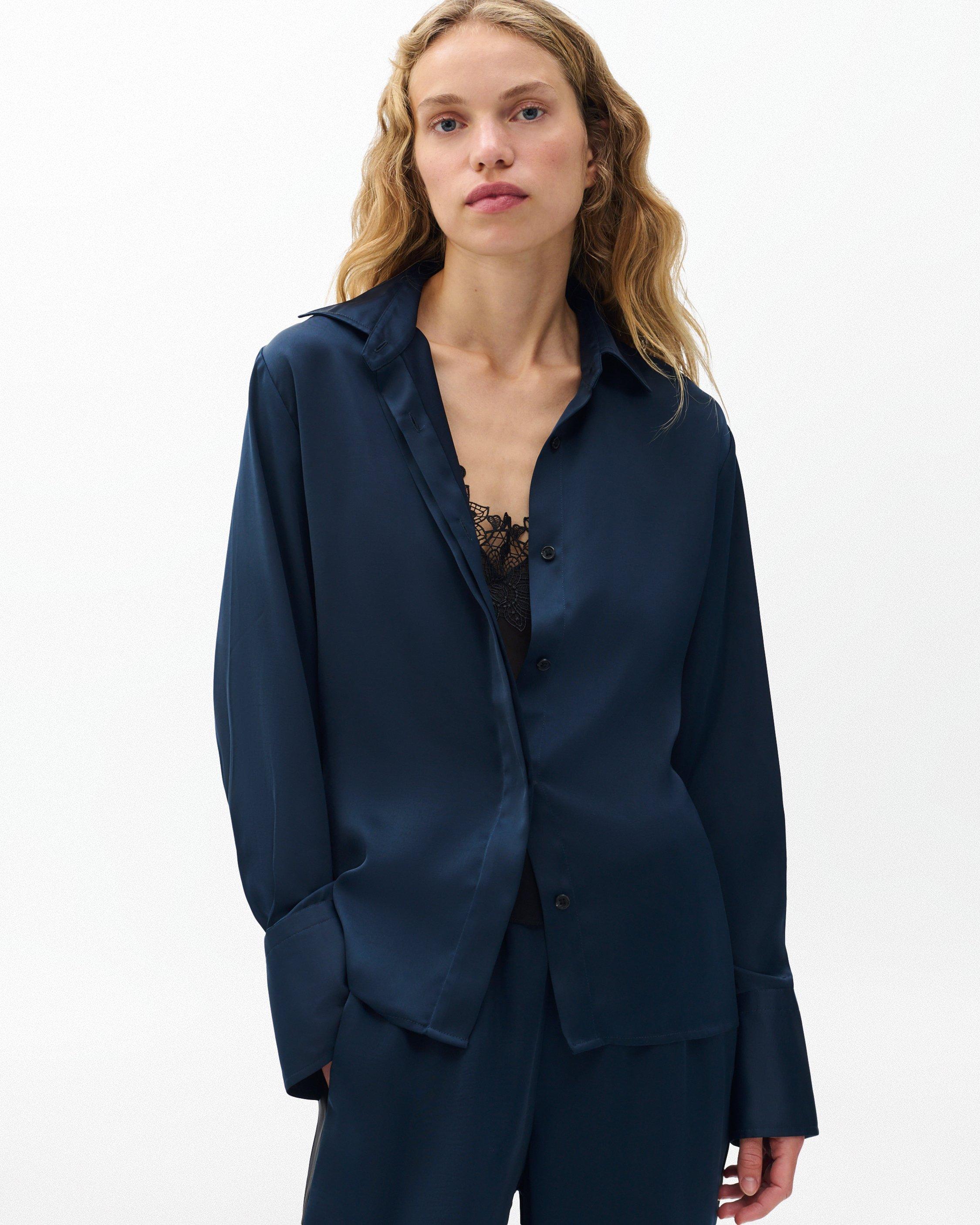 Rag & Bone Venus Lace Cami Blouse In Blue