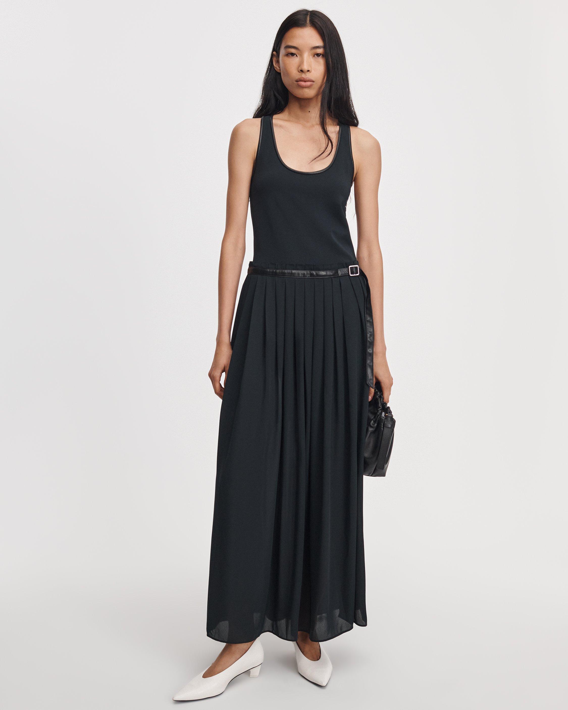 Rag & Bone Bette Georgette Midi Dress In Black