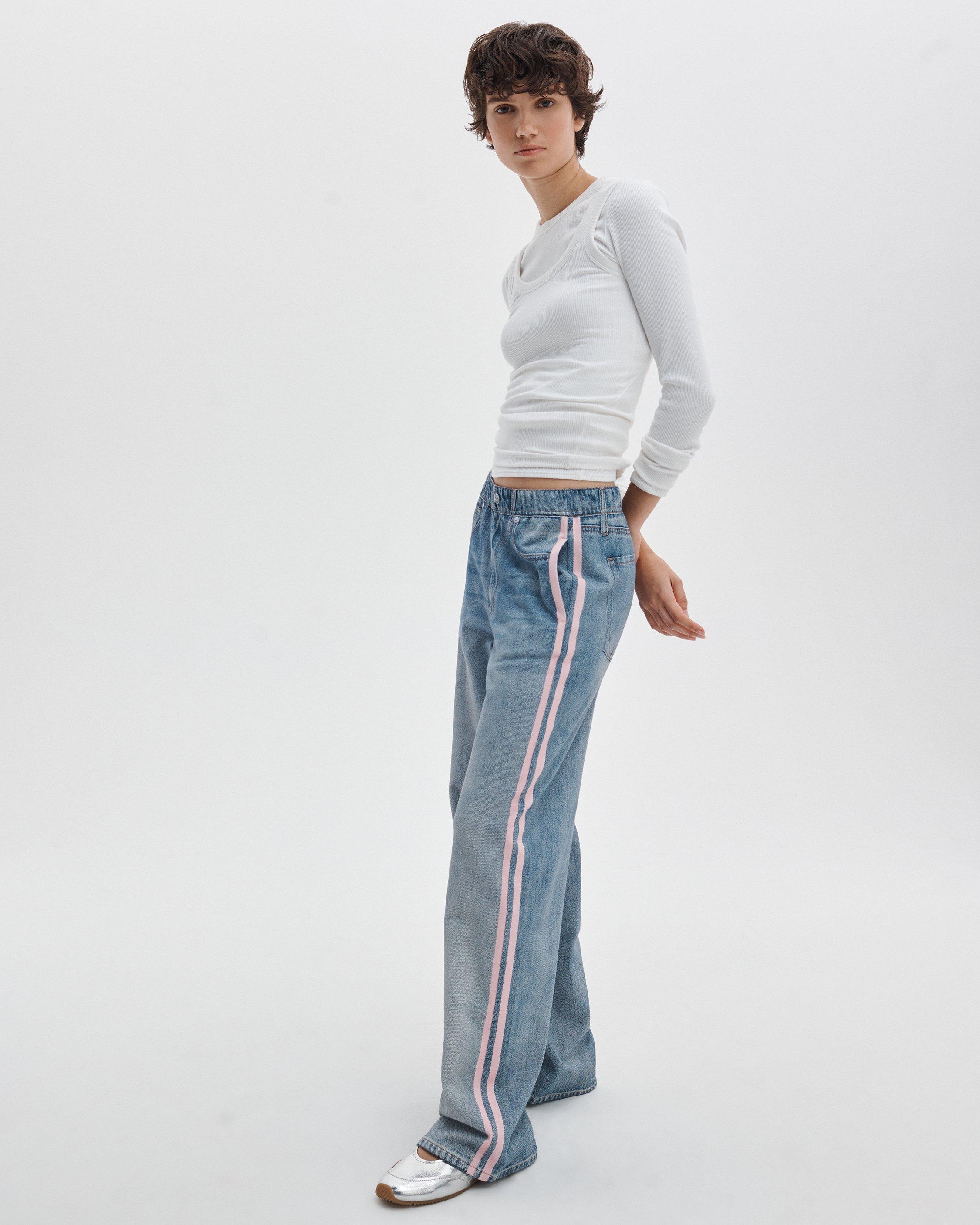 Rag & Bone Rb Miramar Sport Stripe Track Pants In Pink