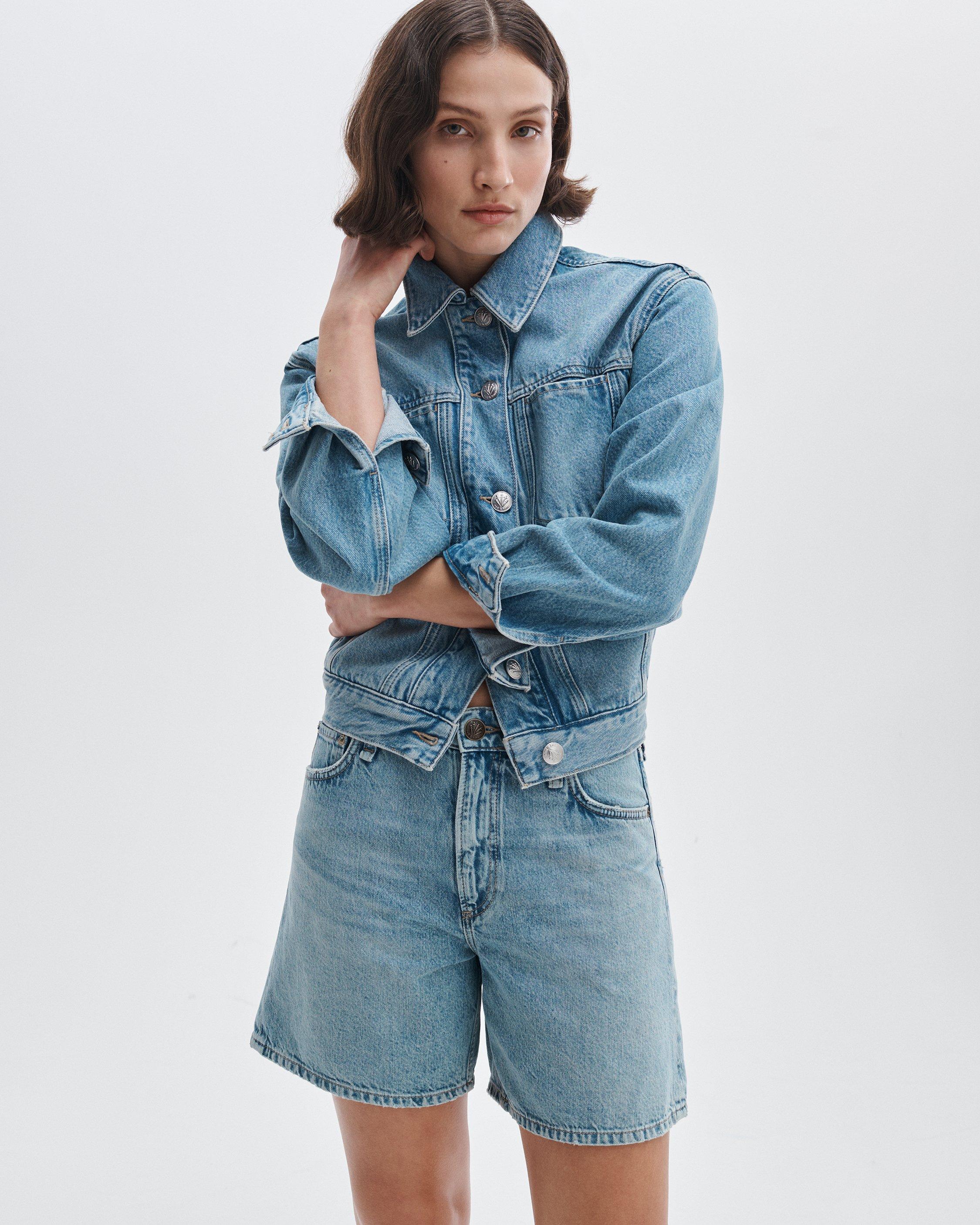 Rag & Bone Kaia Denim Shorts In Blue