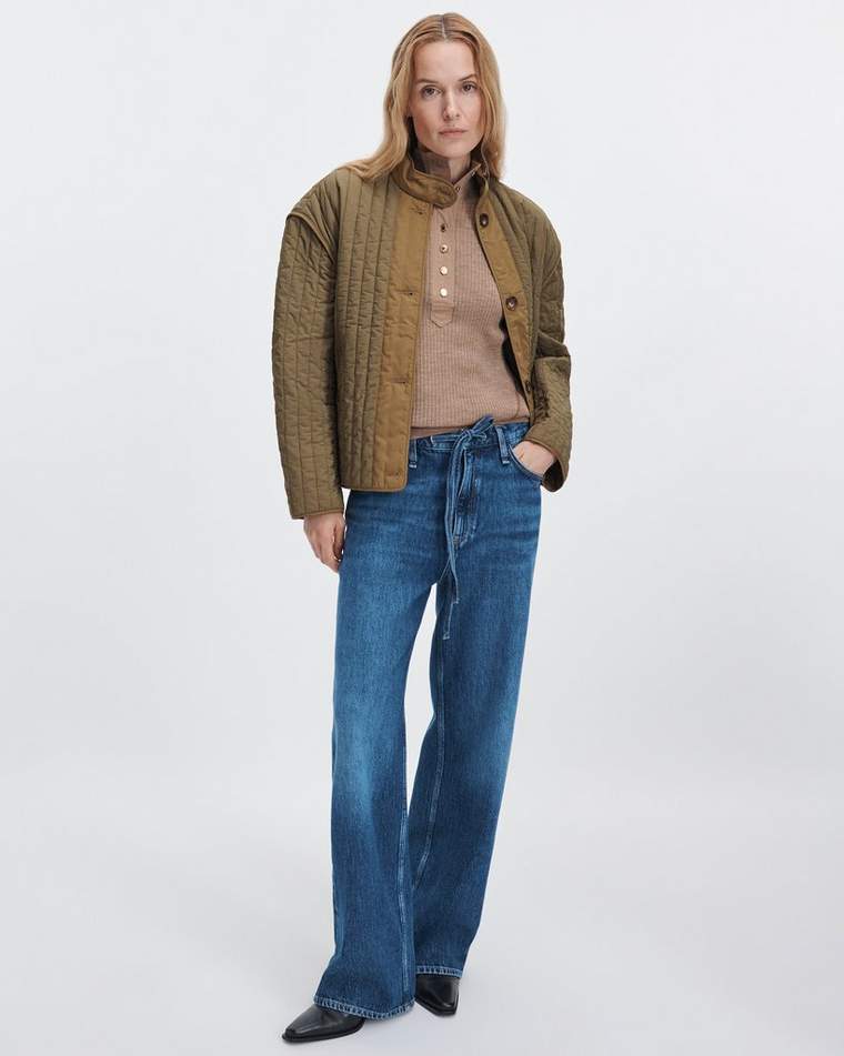 Phoebe Drawstring Wide-leg Jean