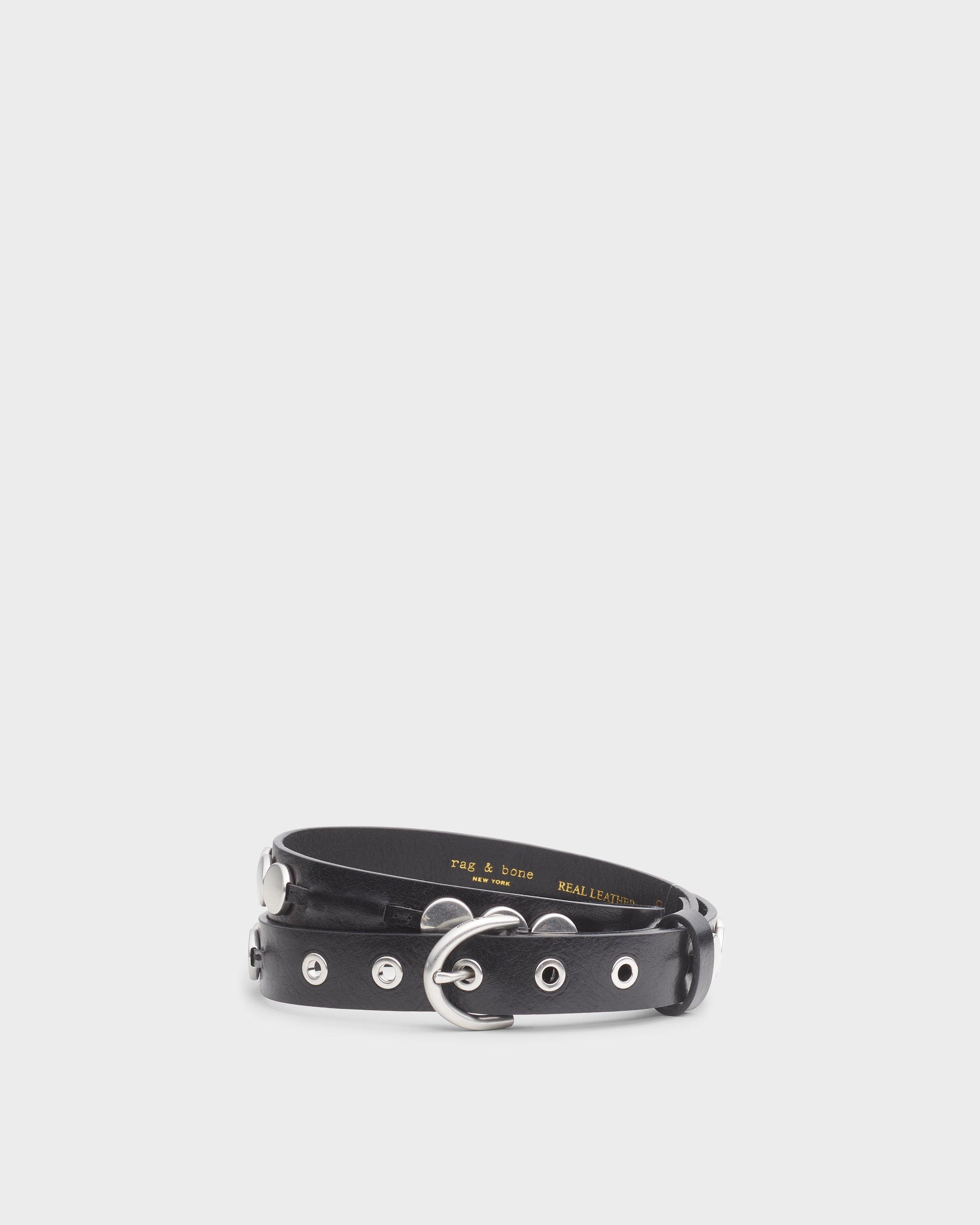 Luna Beaded Italian Leather Belt