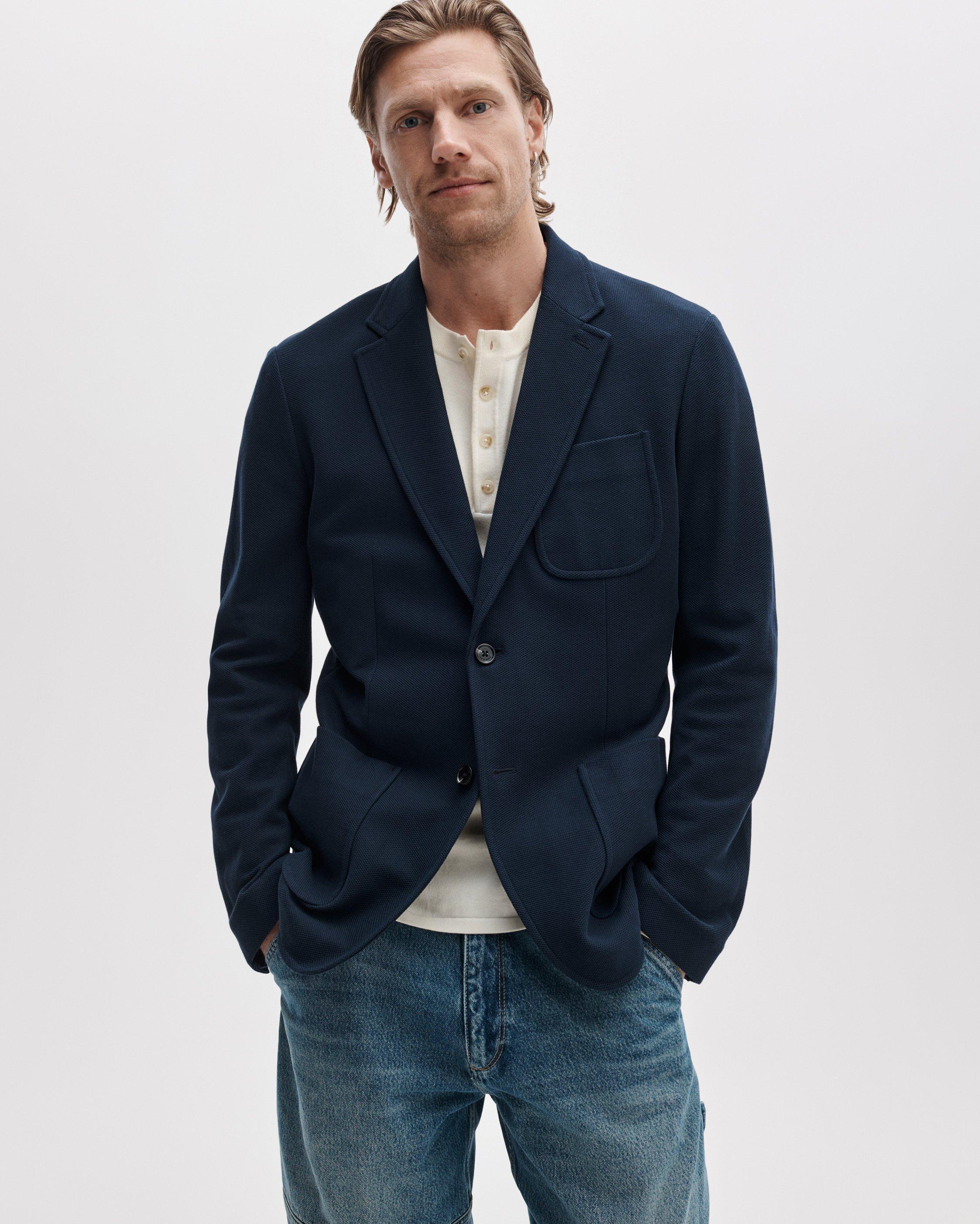 Skeleton Cotton Piqué-knit Blazer