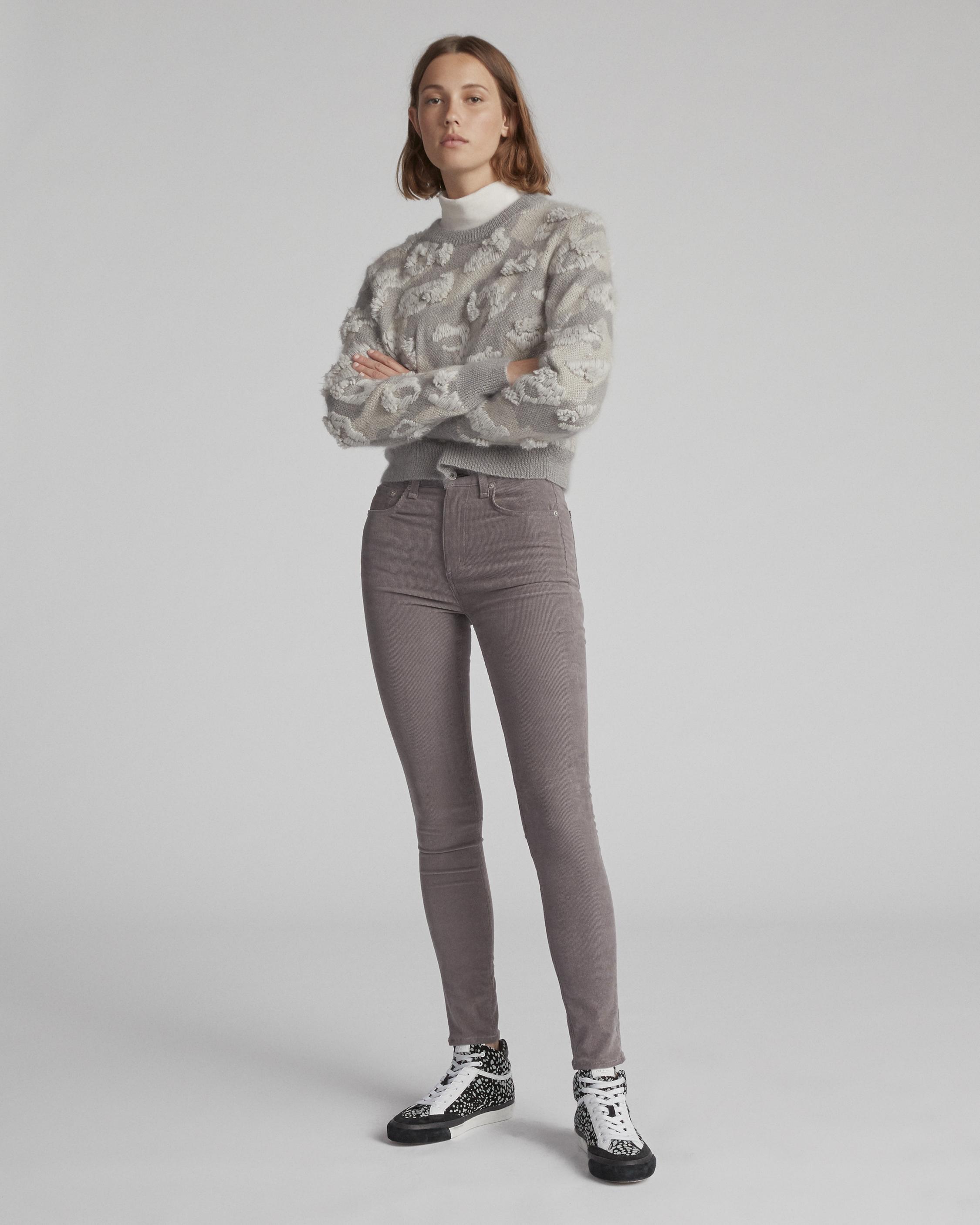 high waisted corduroy skinny pants