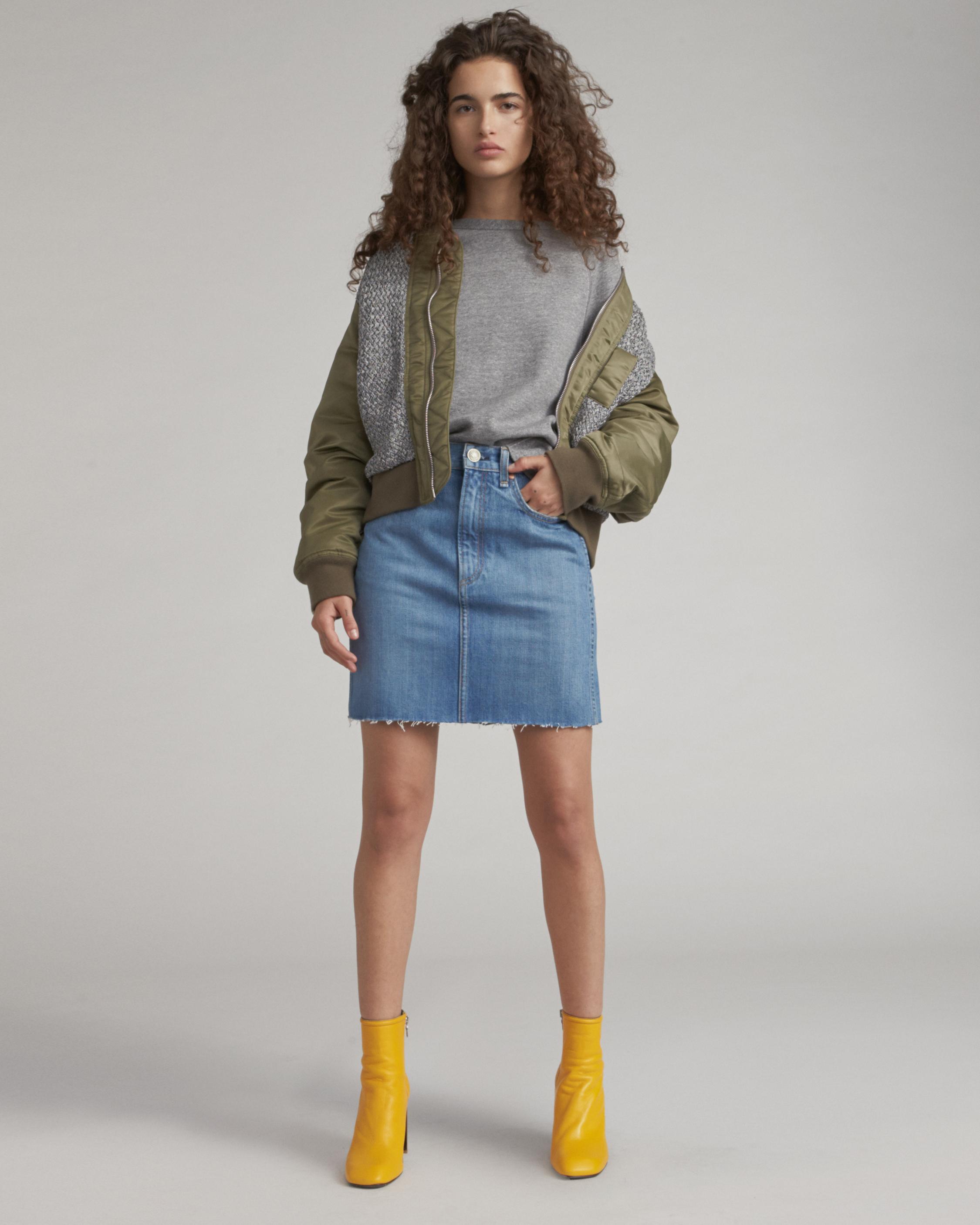 rag and bone moss leather skirt