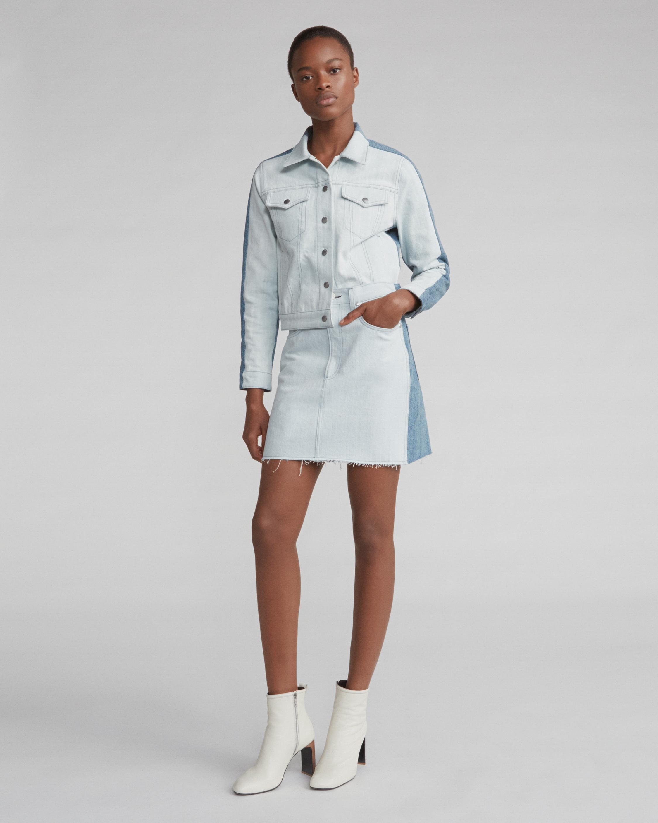 rag and bone moss denim skirt