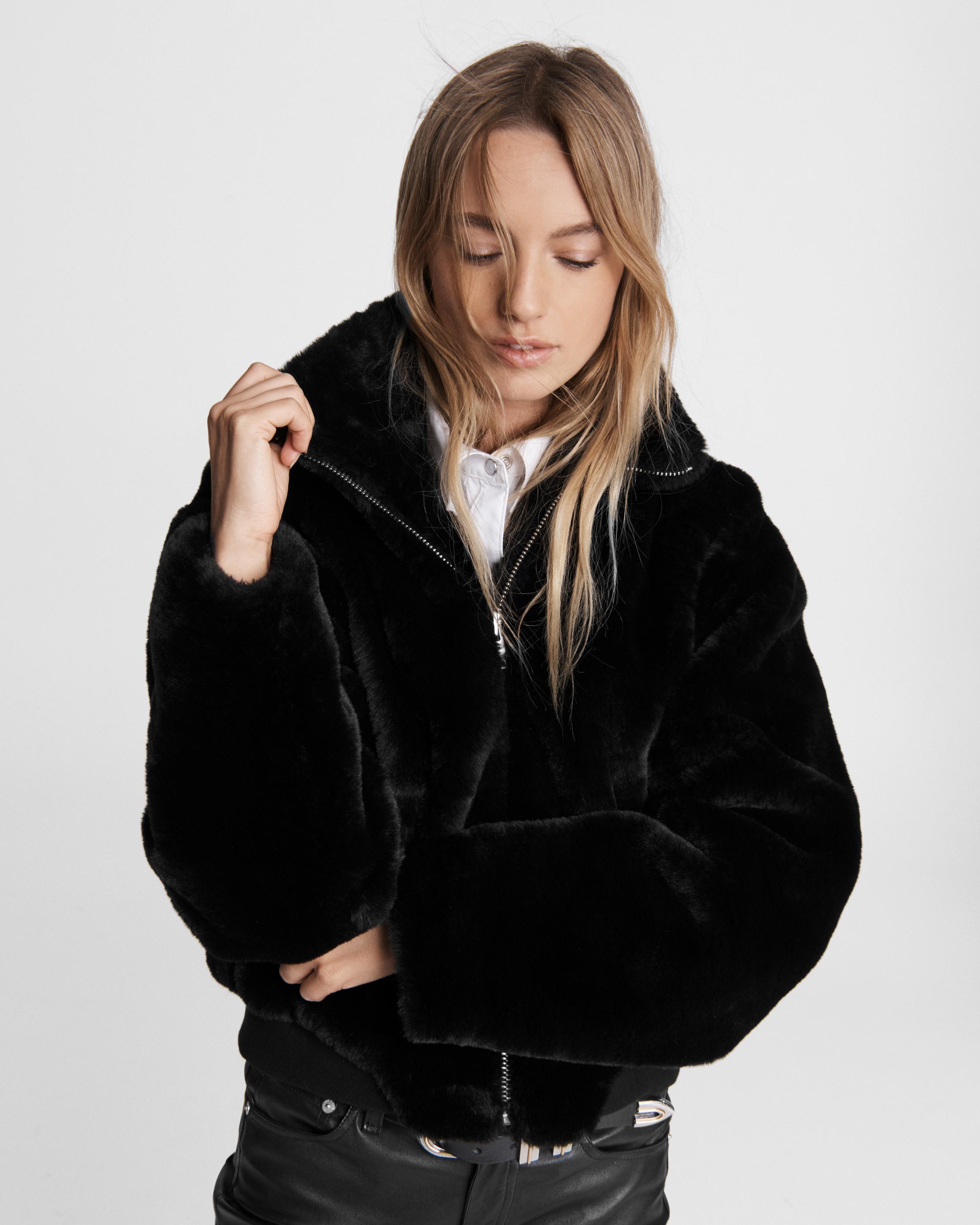 fake fur bomber jacket