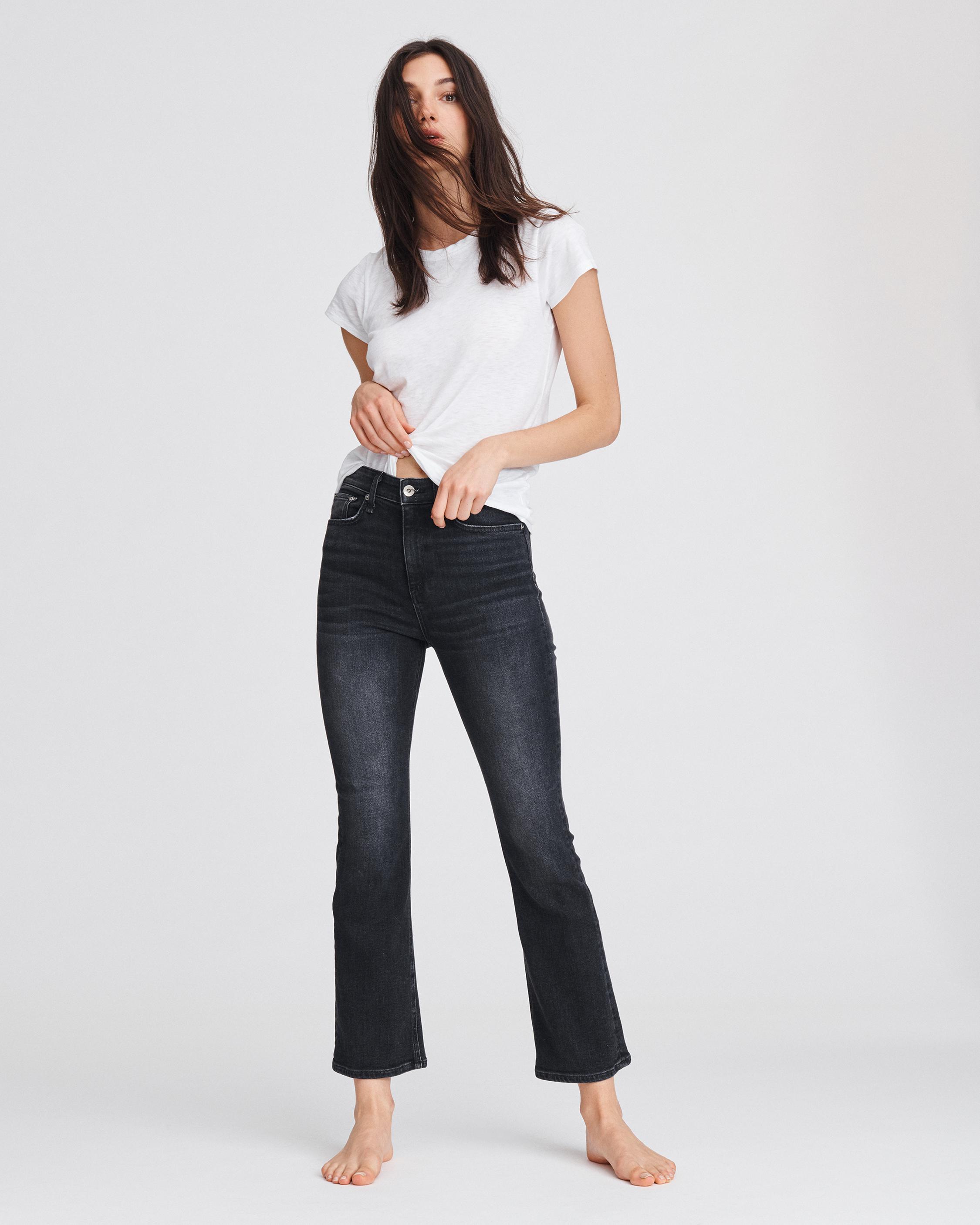 Nina High-Rise Ankle Flare Jeans in Gravity | rag & bone