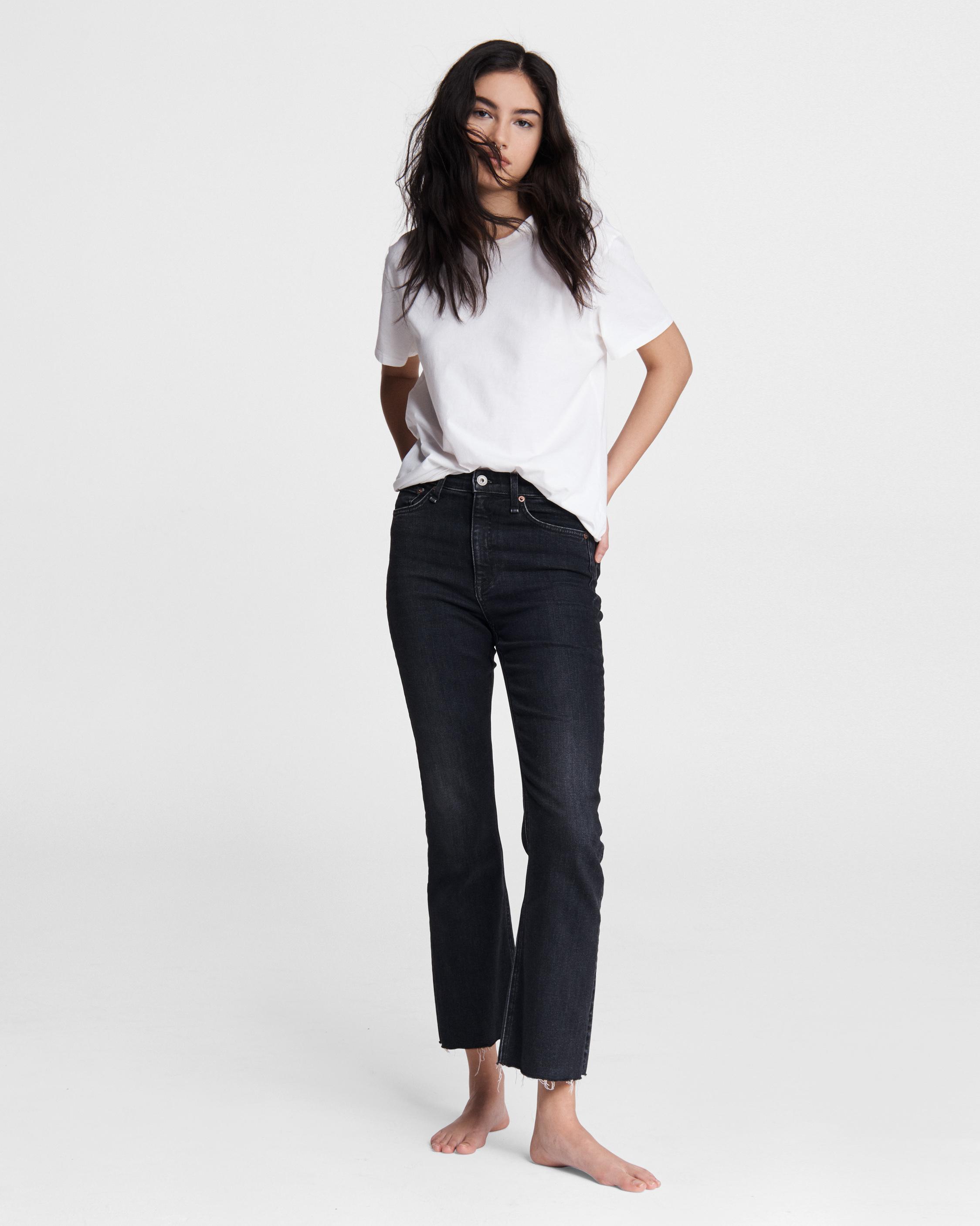 black ankle flare jeans