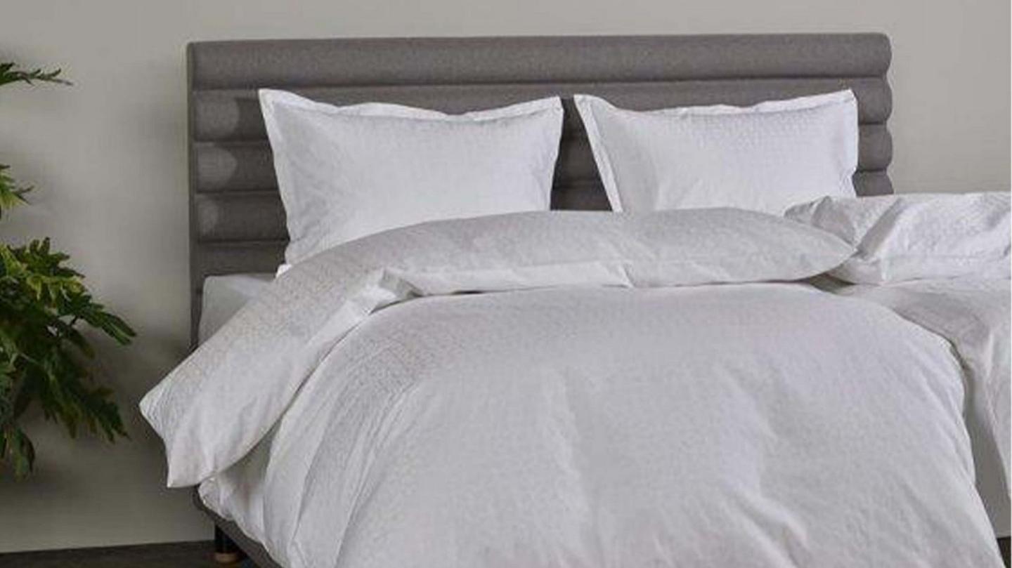 A Home by Tempur duvet cover on a bed
