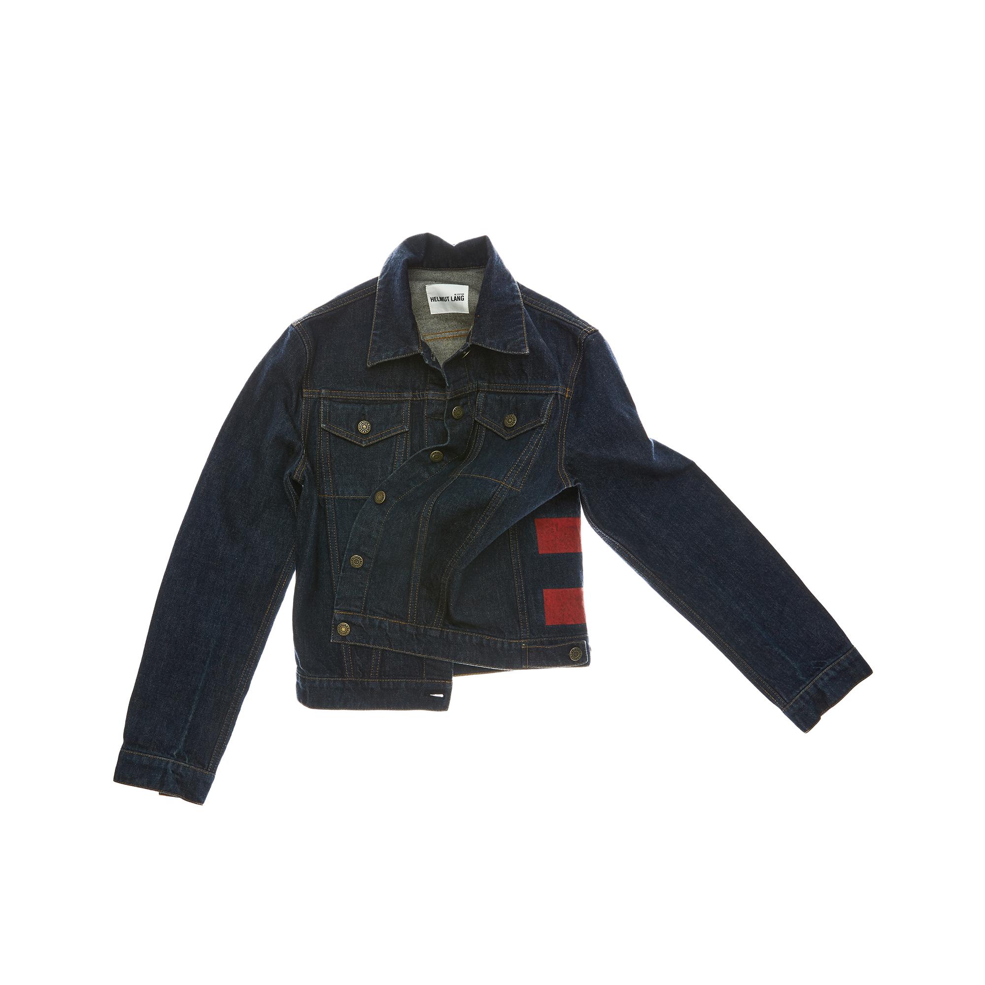 jean jacket with red stripe