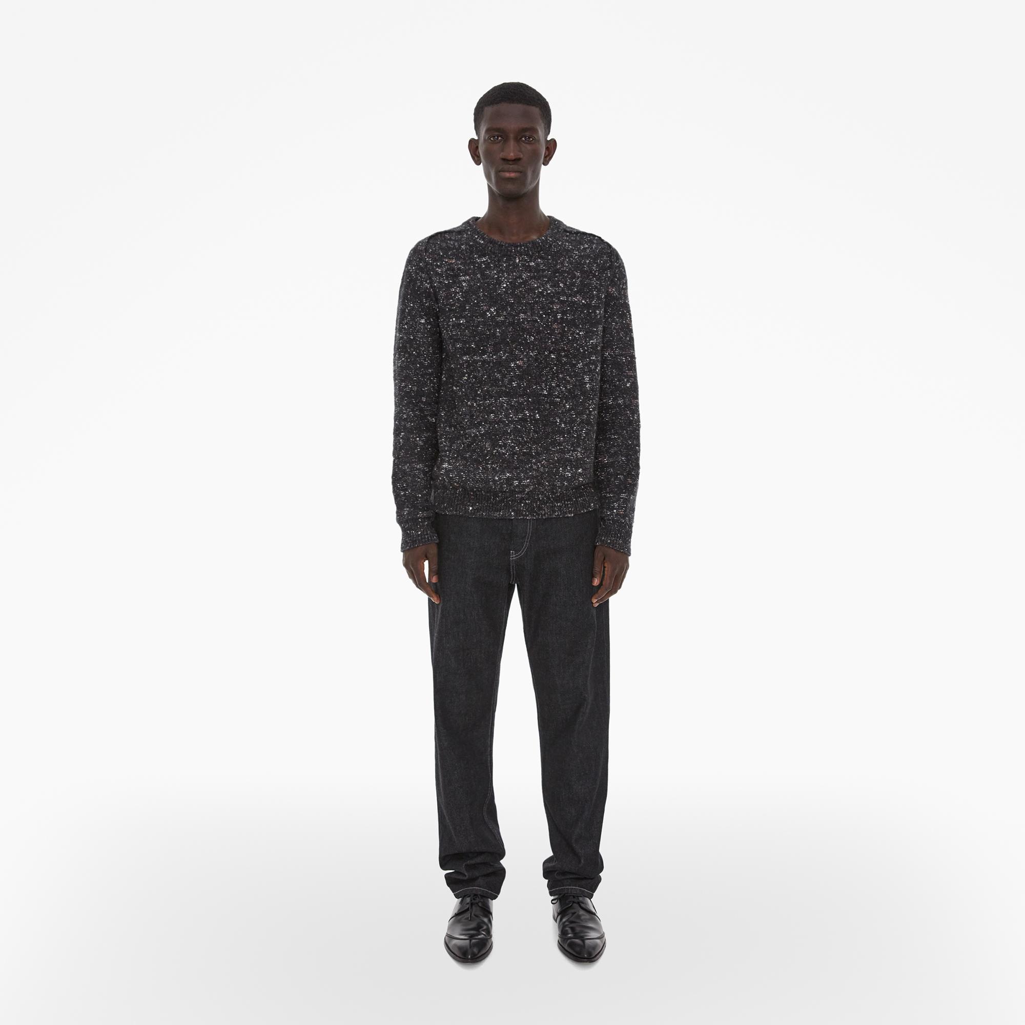 Shop Helmut Lang Donegal Silk-wool Sweater In Black