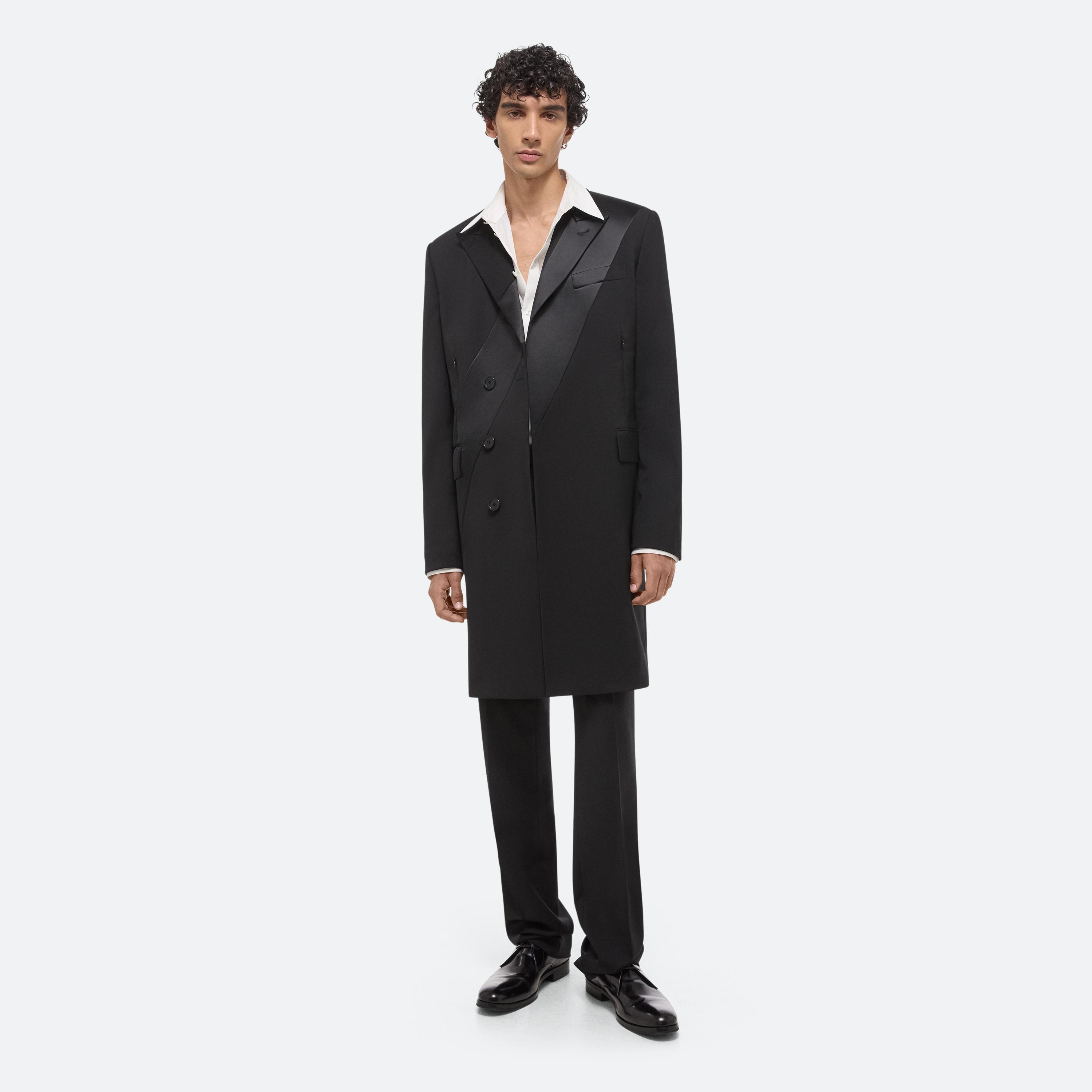 Virgin Wool Tuxedo Car Coat