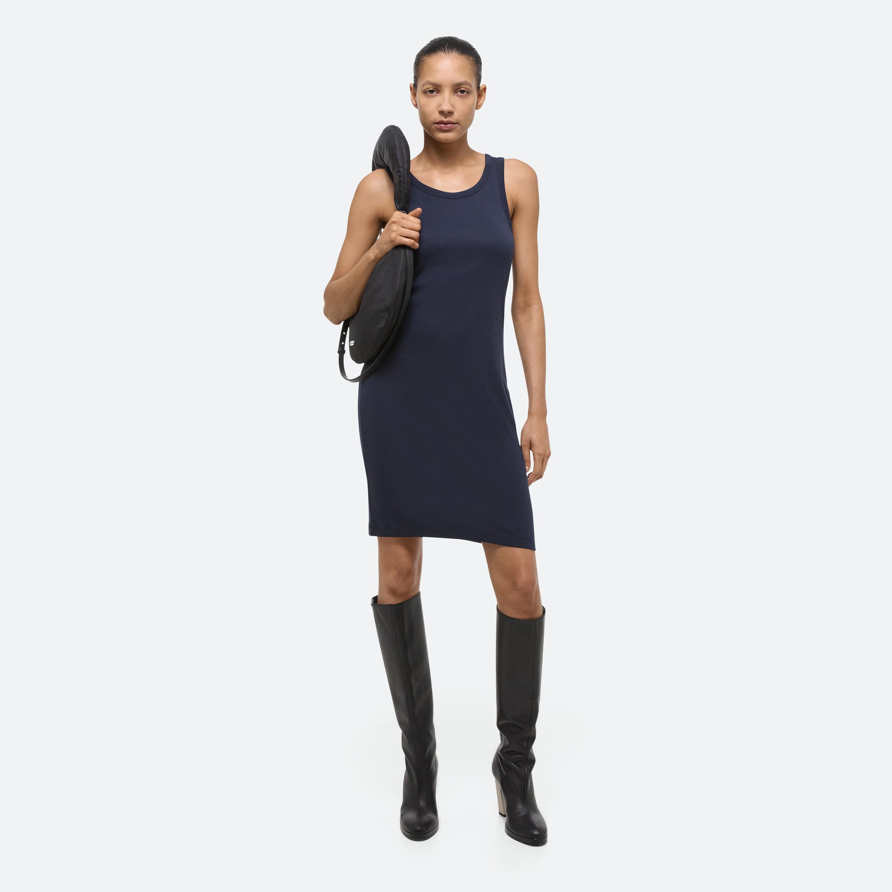 Shop Helmut Lang Tank Dress In Navy