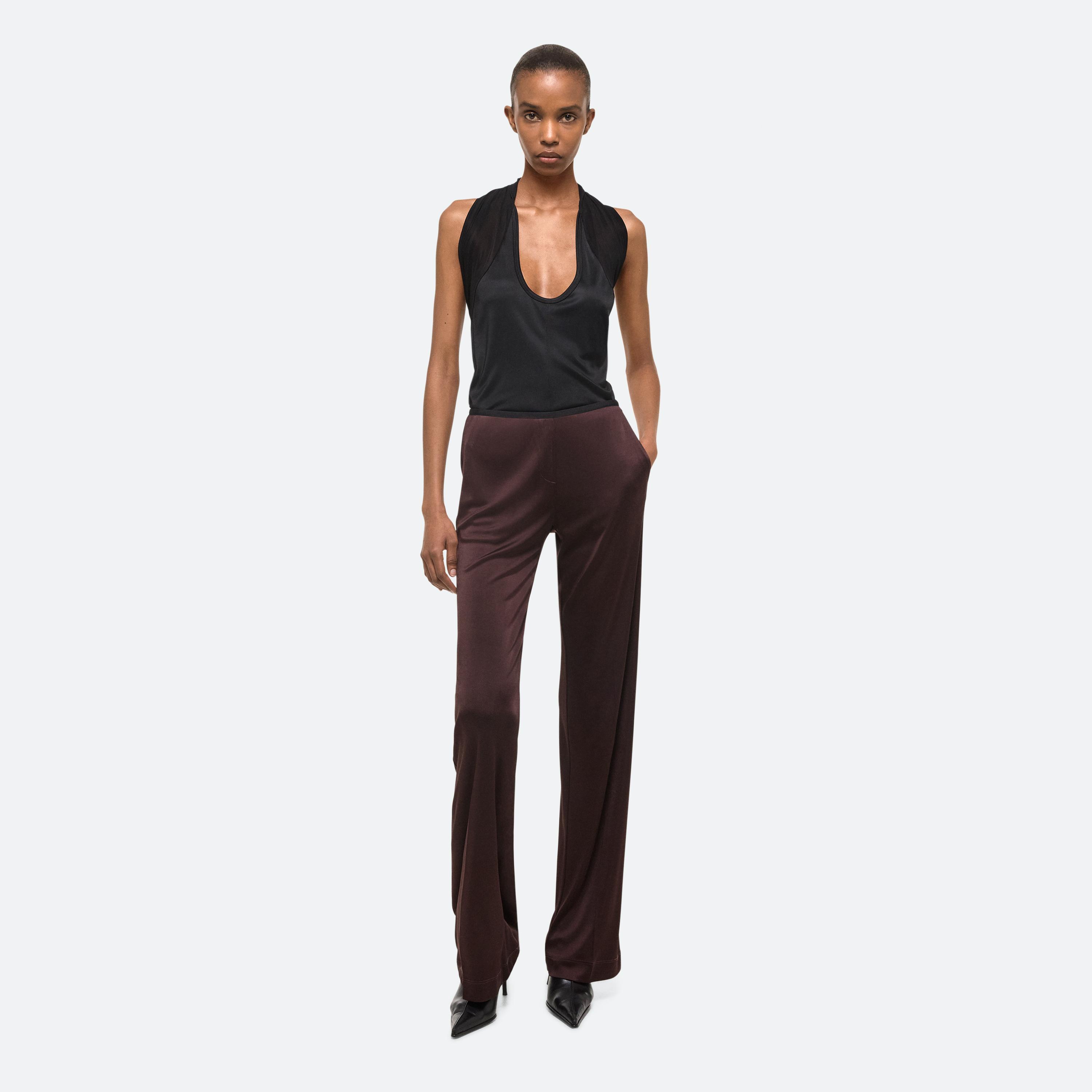 Shop Helmut Lang Fluid Car Trousers In Espresso