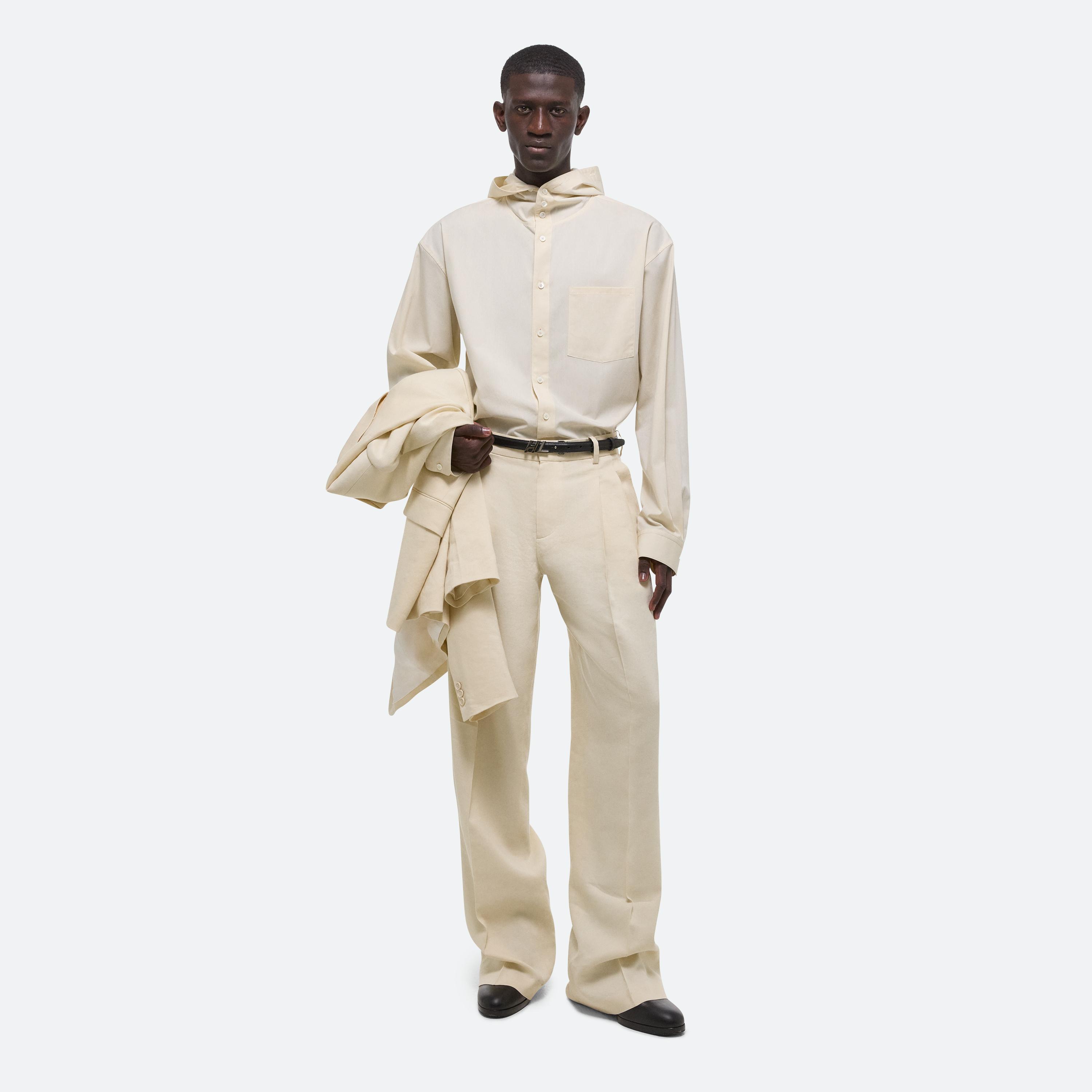 Helmut Lang Double Pleated Pants In Neutral