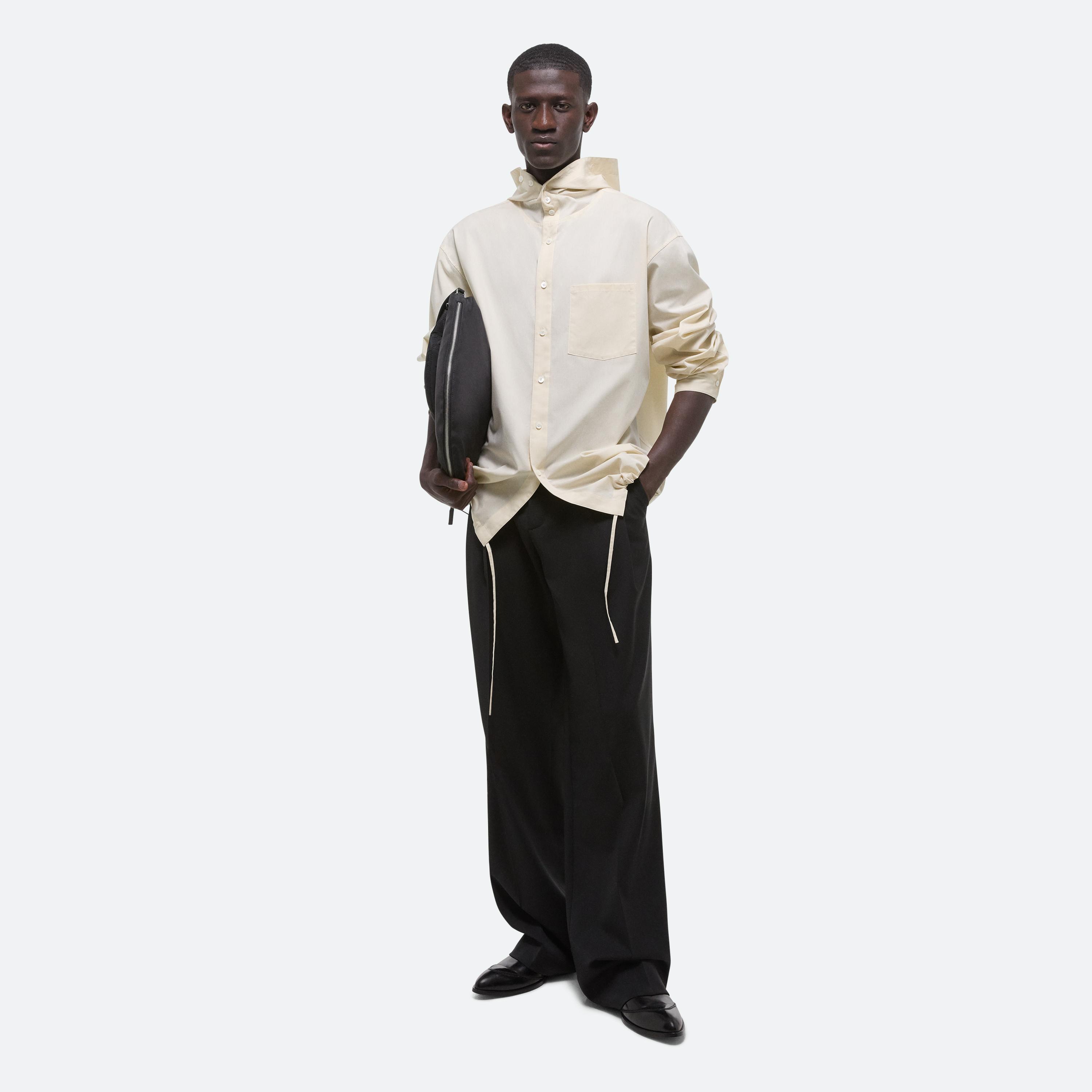 Shop Helmut Lang Hoodie Shirt In Vanilla