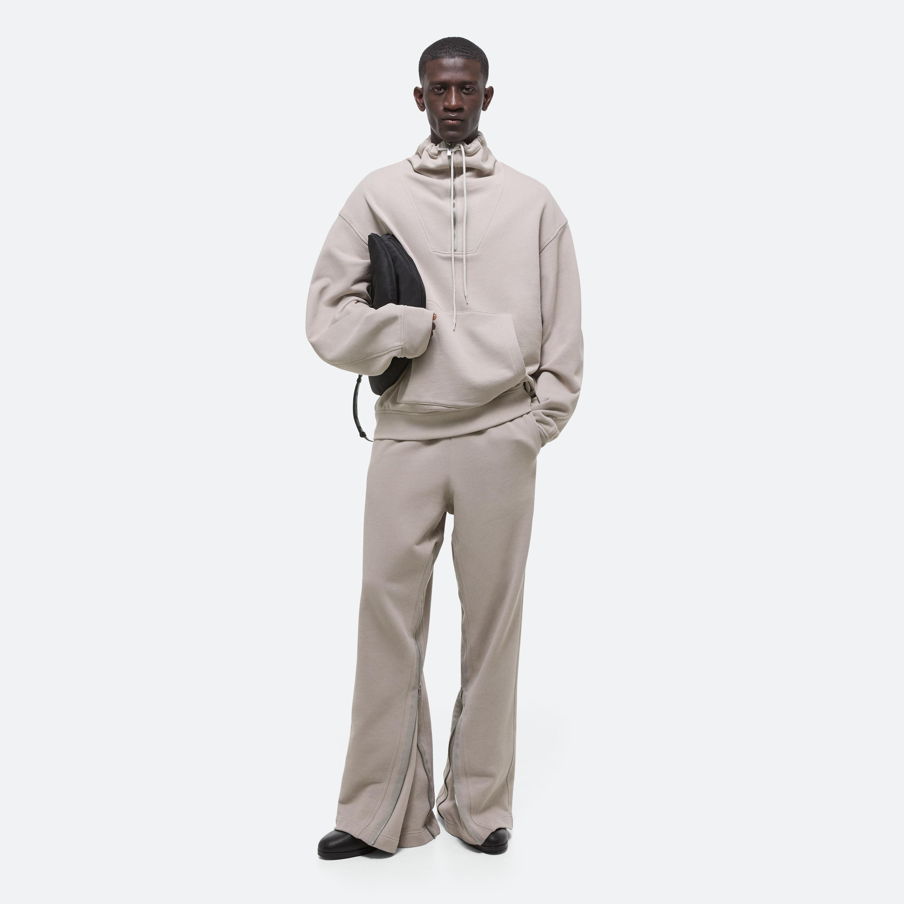 Shop Helmut Lang Funnel Neck Pullover In Stone