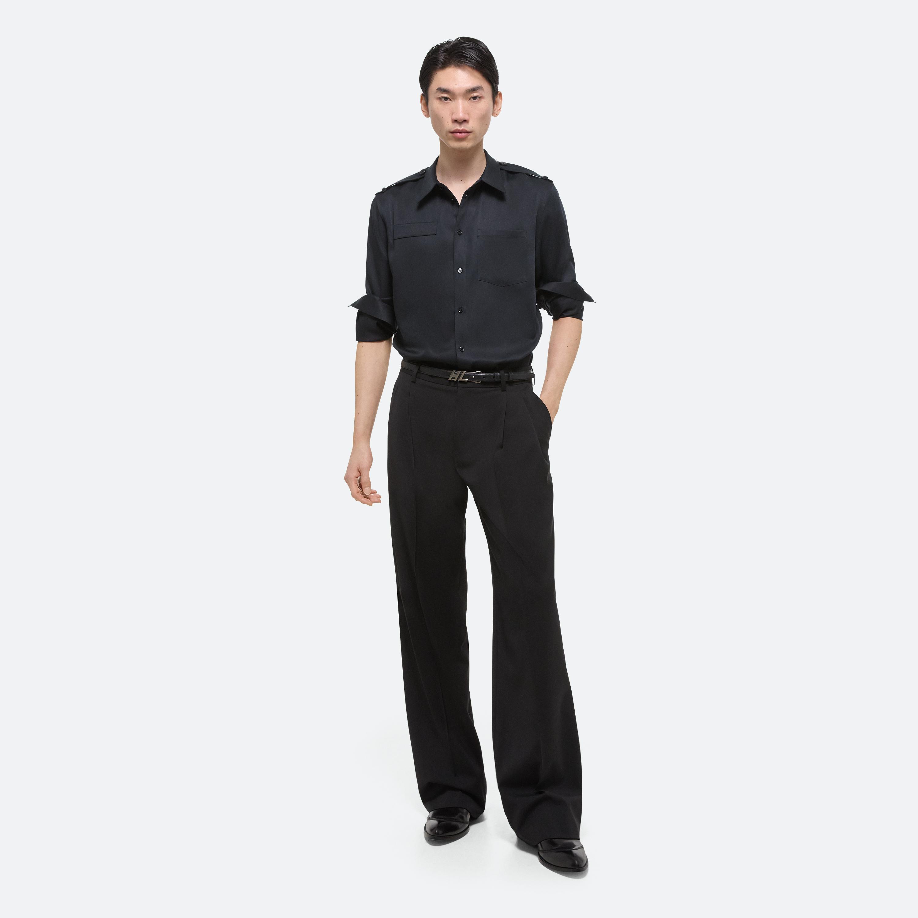Shop Helmut Lang Epaulet Shirt In Black