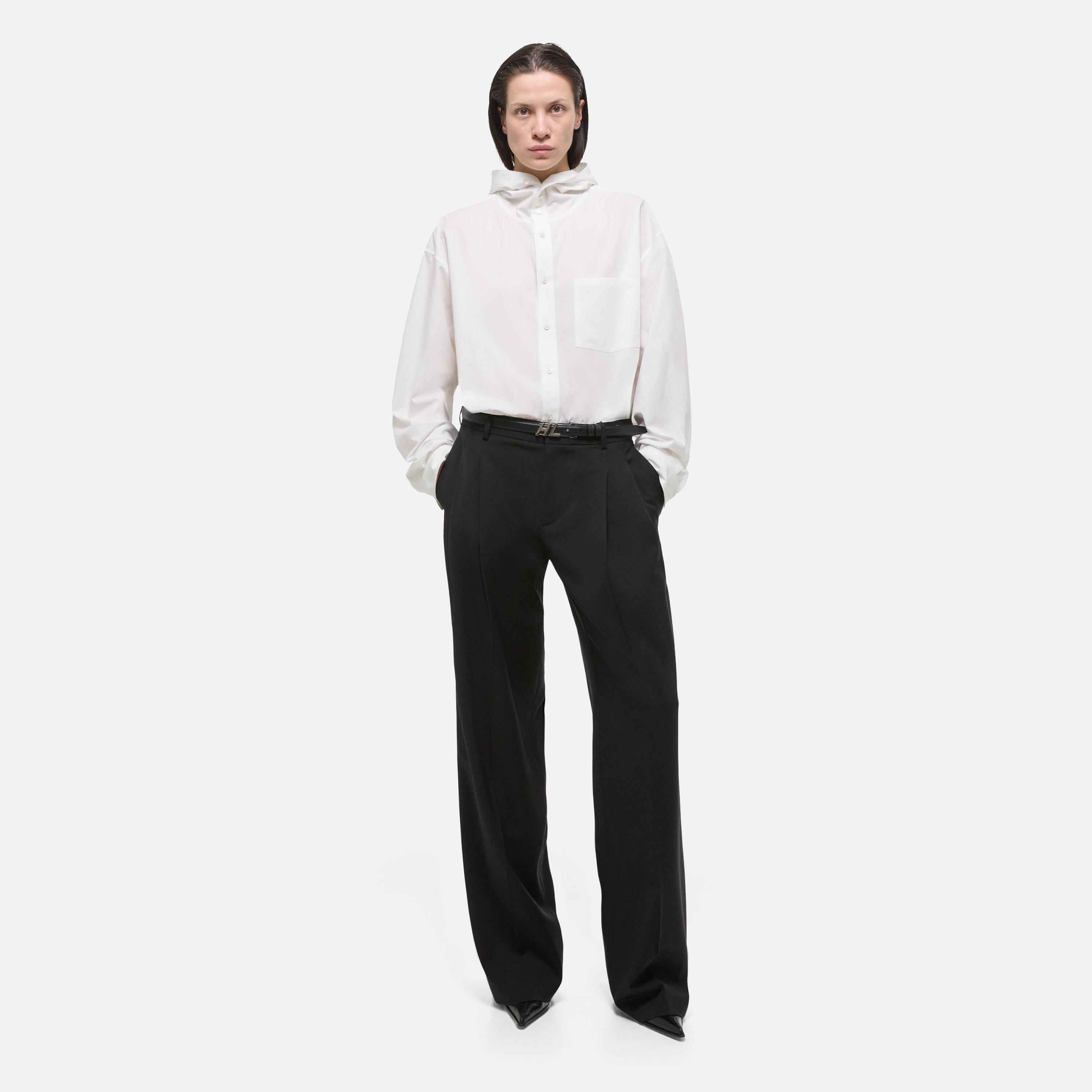 Shop Helmut Lang Double Pleated Pants In Black