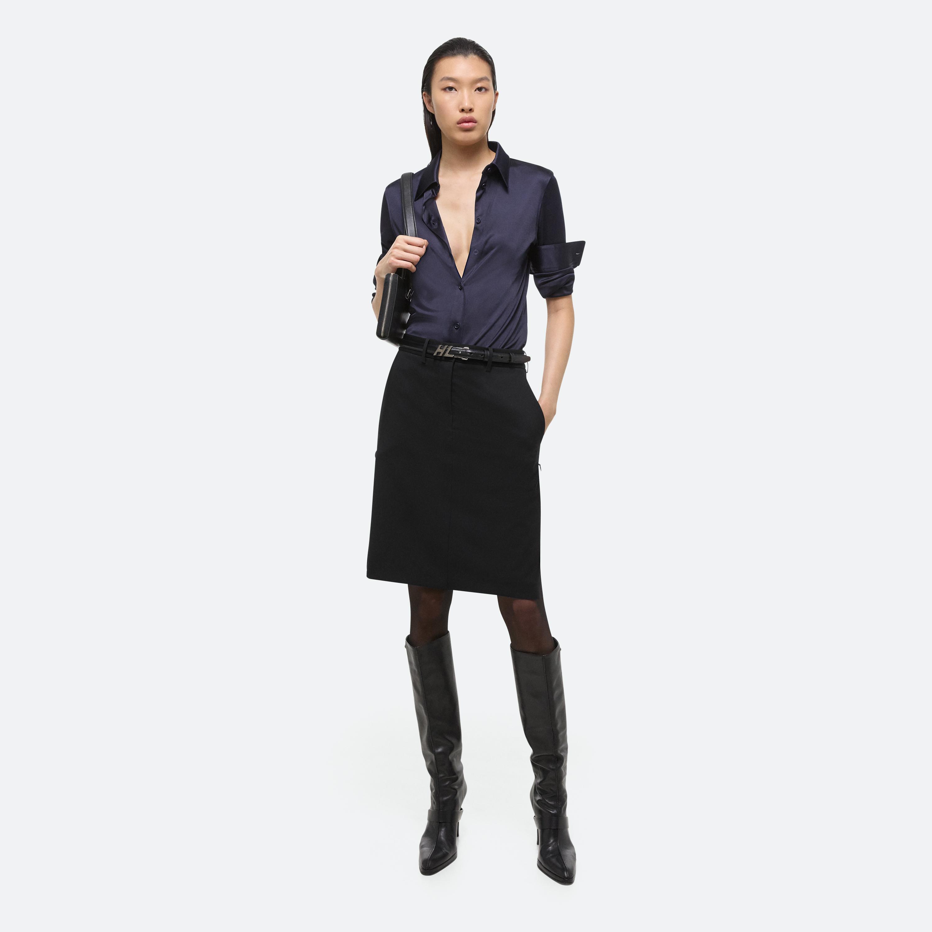 Shop Helmut Lang Car Zip Skirt In Black