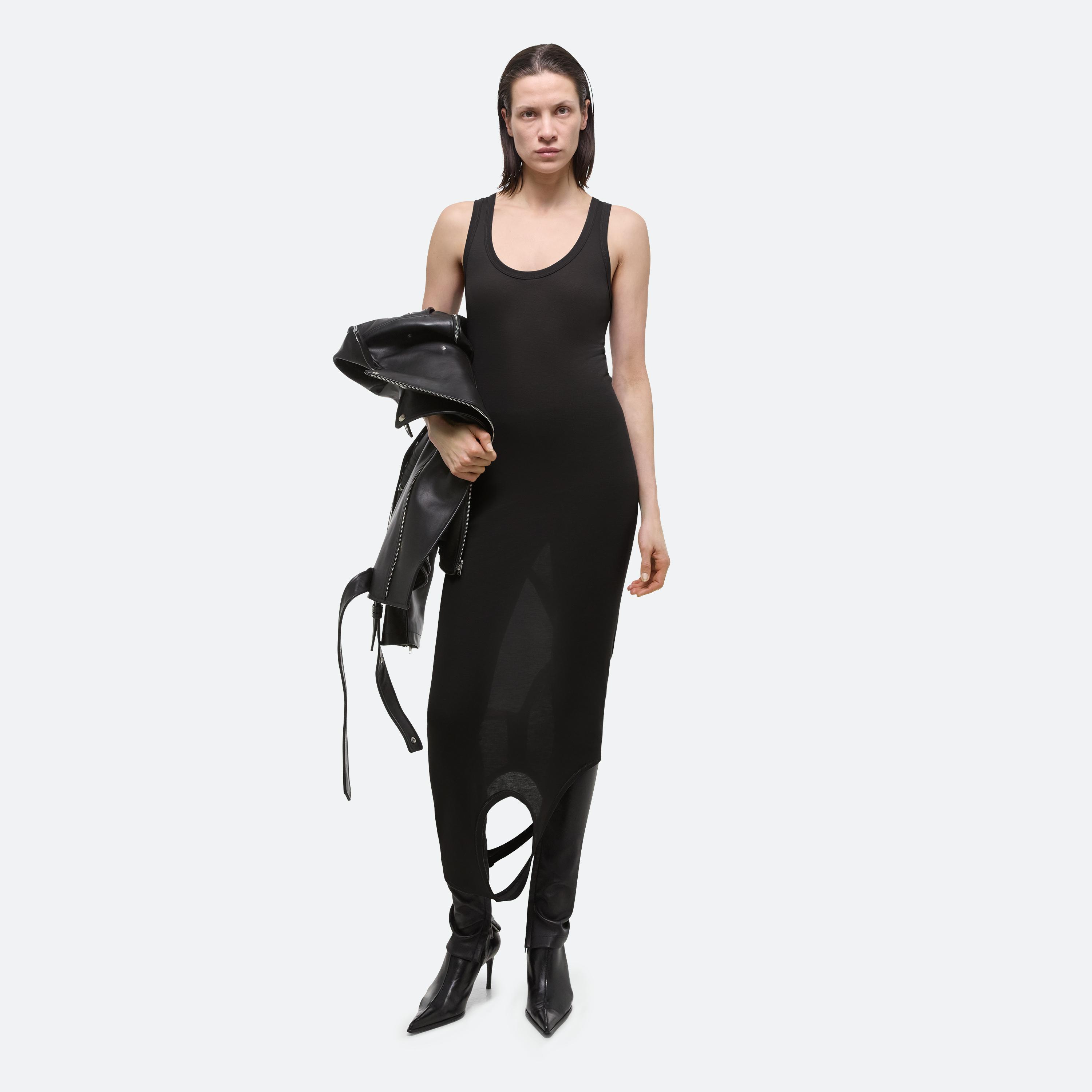 Shop Helmut Lang Convertible Tank Dress In Black