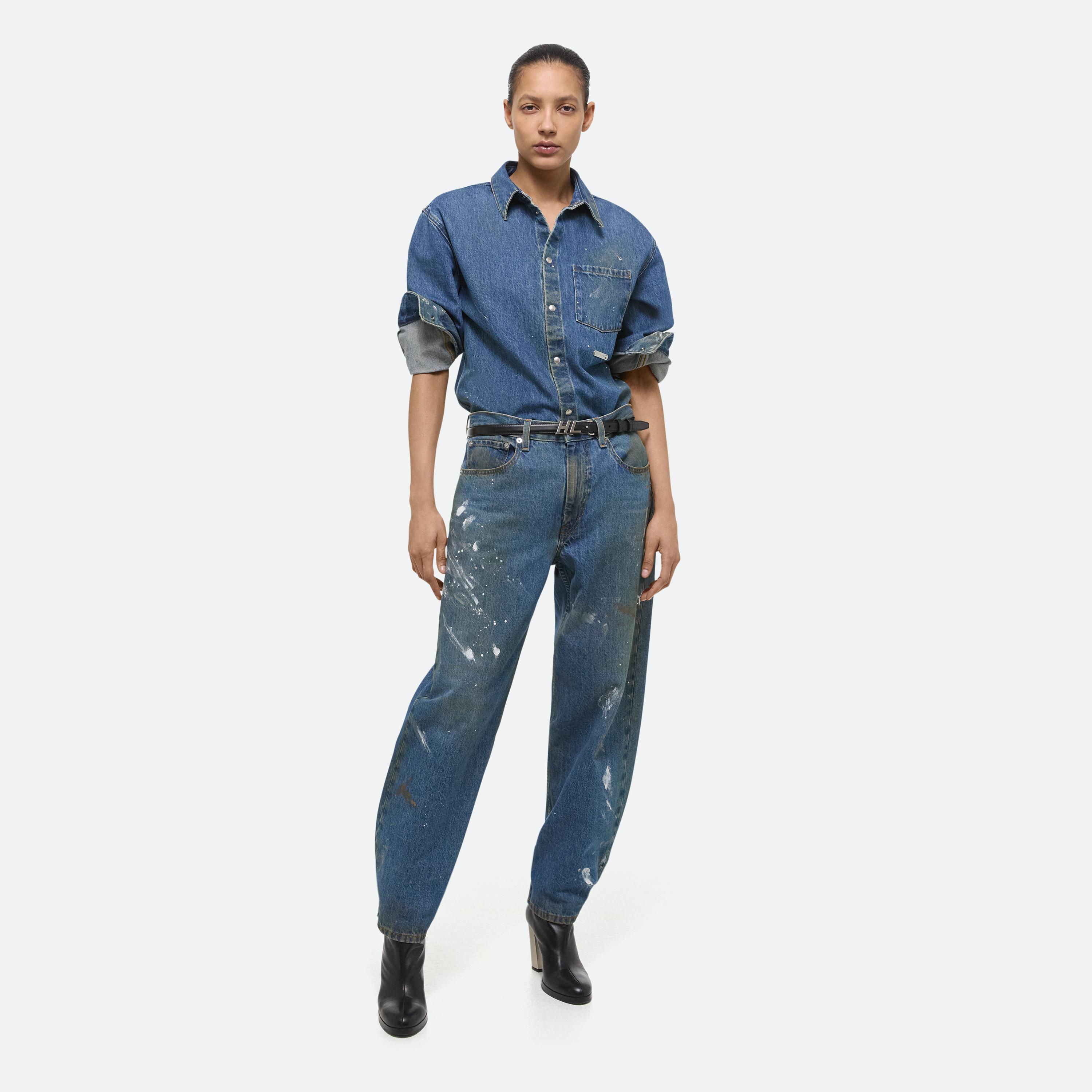 Helmut Lang Wide-leg Jeans In Mid Indigo Painter