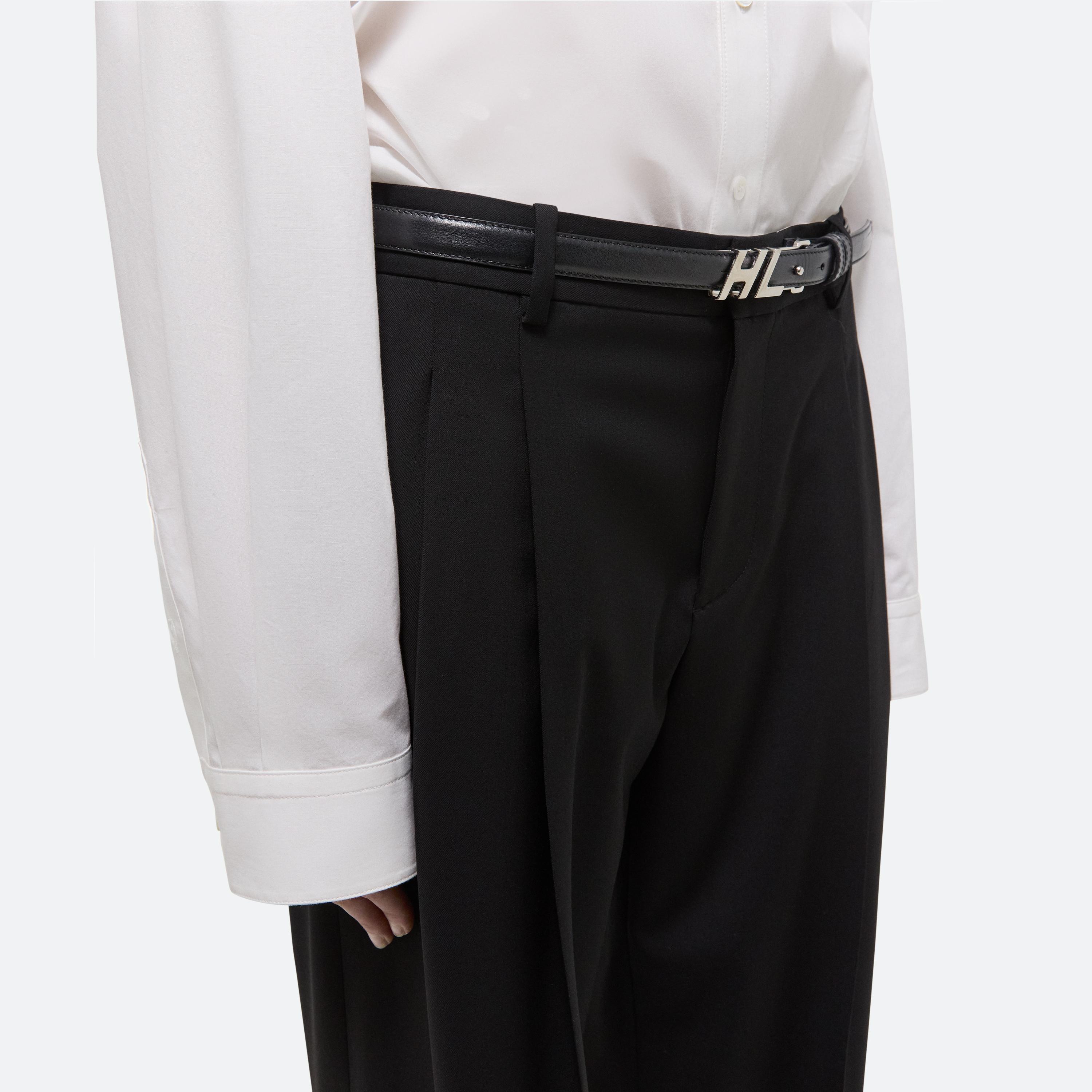 Shop Helmut Lang Leather Logo Belt In Black