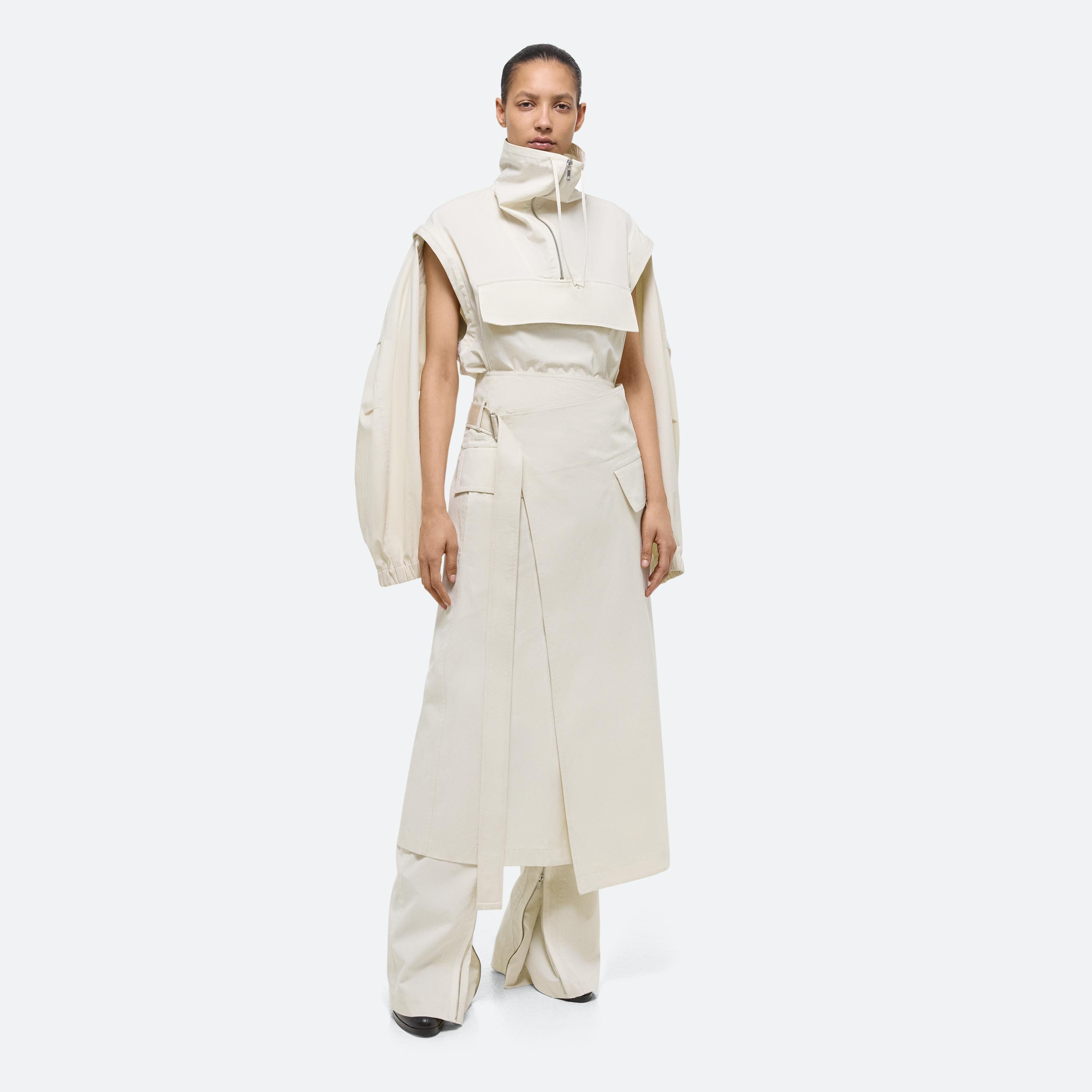 Shop Helmut Lang Trench Wrap Skirt In Creme