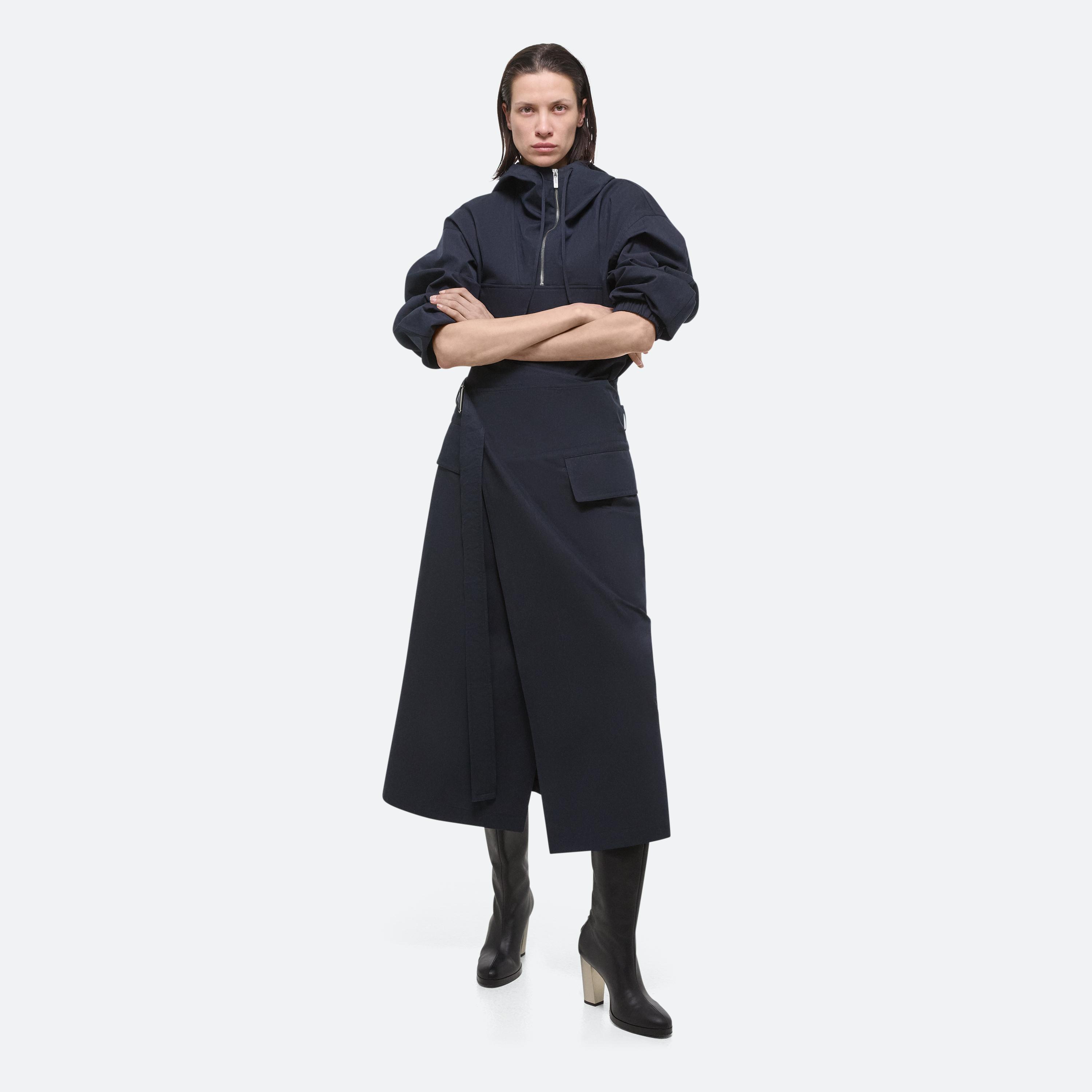 Shop Helmut Lang Trench Wrap Skirt In Navy