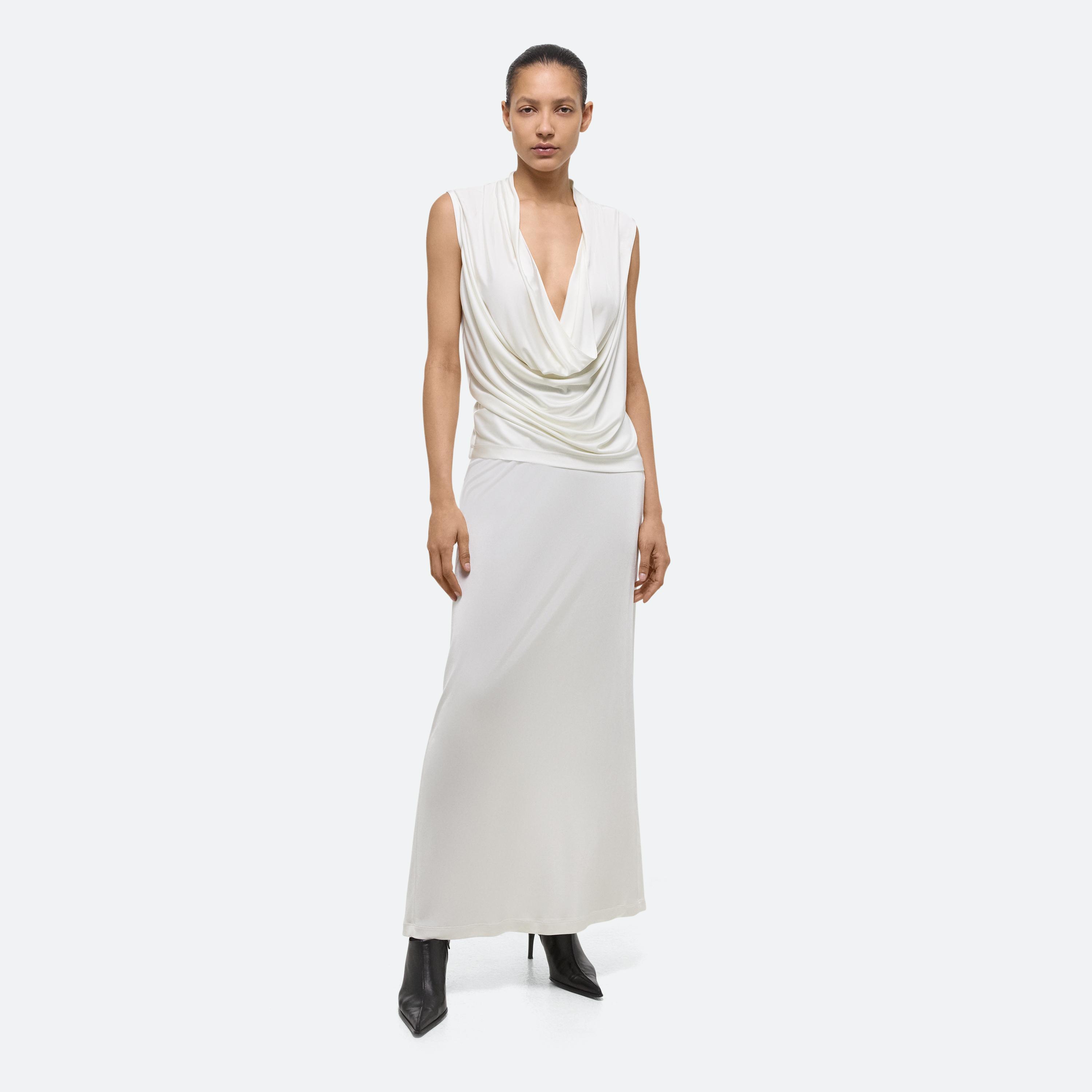 Shop Helmut Lang Sleeveless Cowl Top In Creme