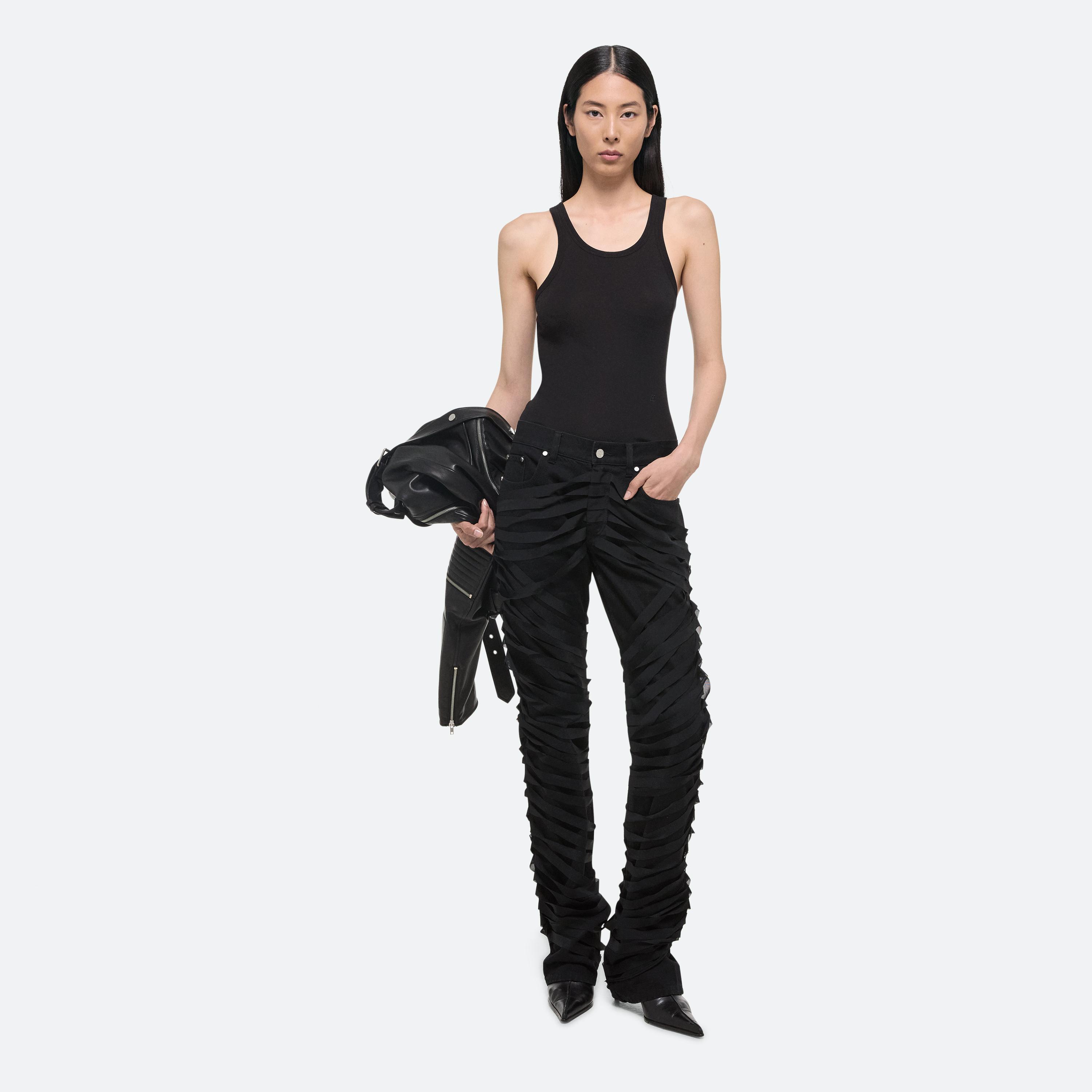 Shop Helmut Lang Ribbon Worker Jeans In Rinsed Black