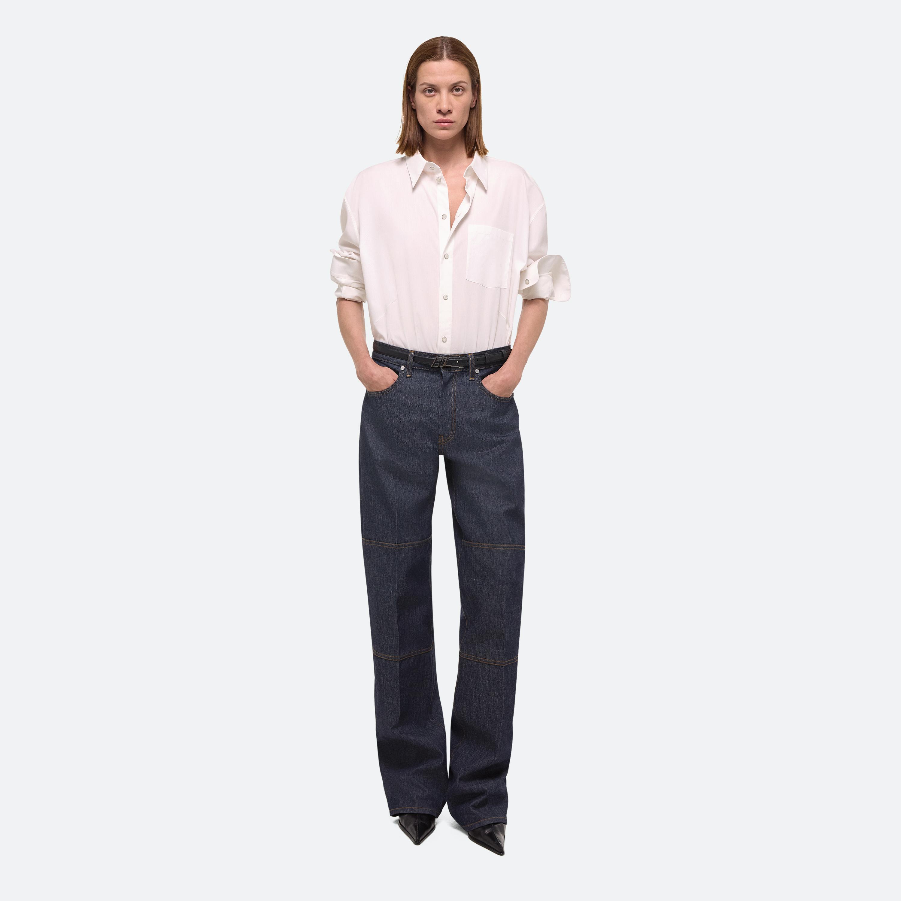 Helmut Lang Zip Carpenter Jeans In Raw Indigo