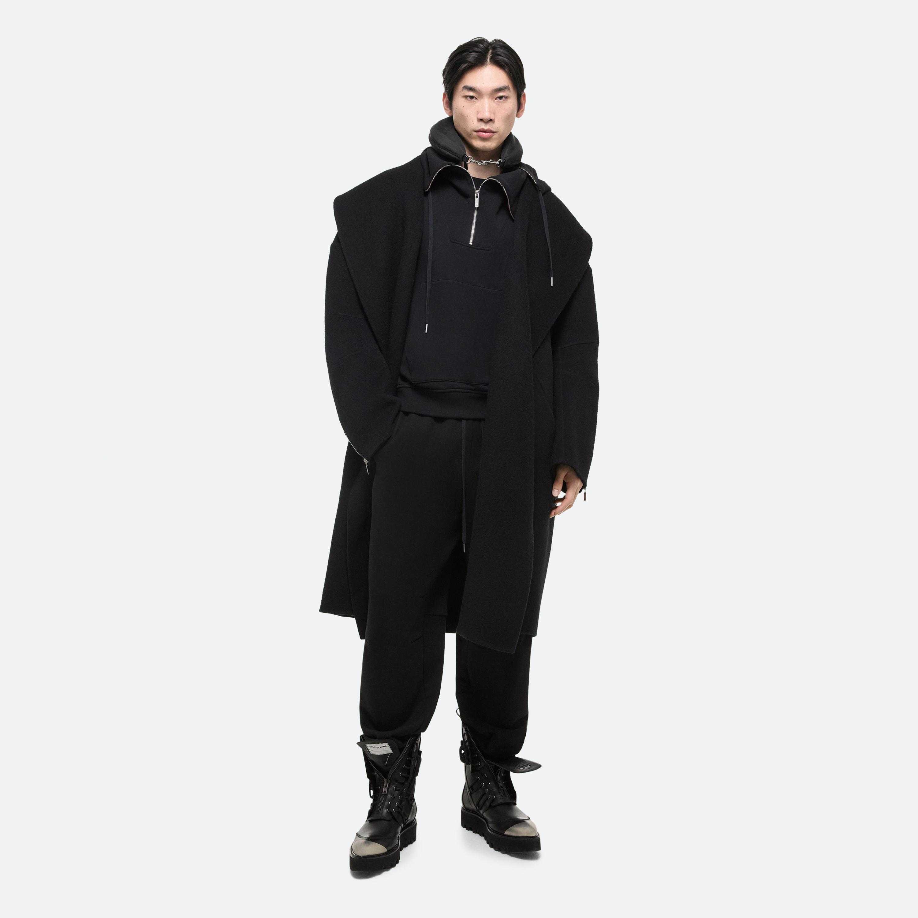 Shop Helmut Lang Double-faced Apex Cocoon Coat In Black