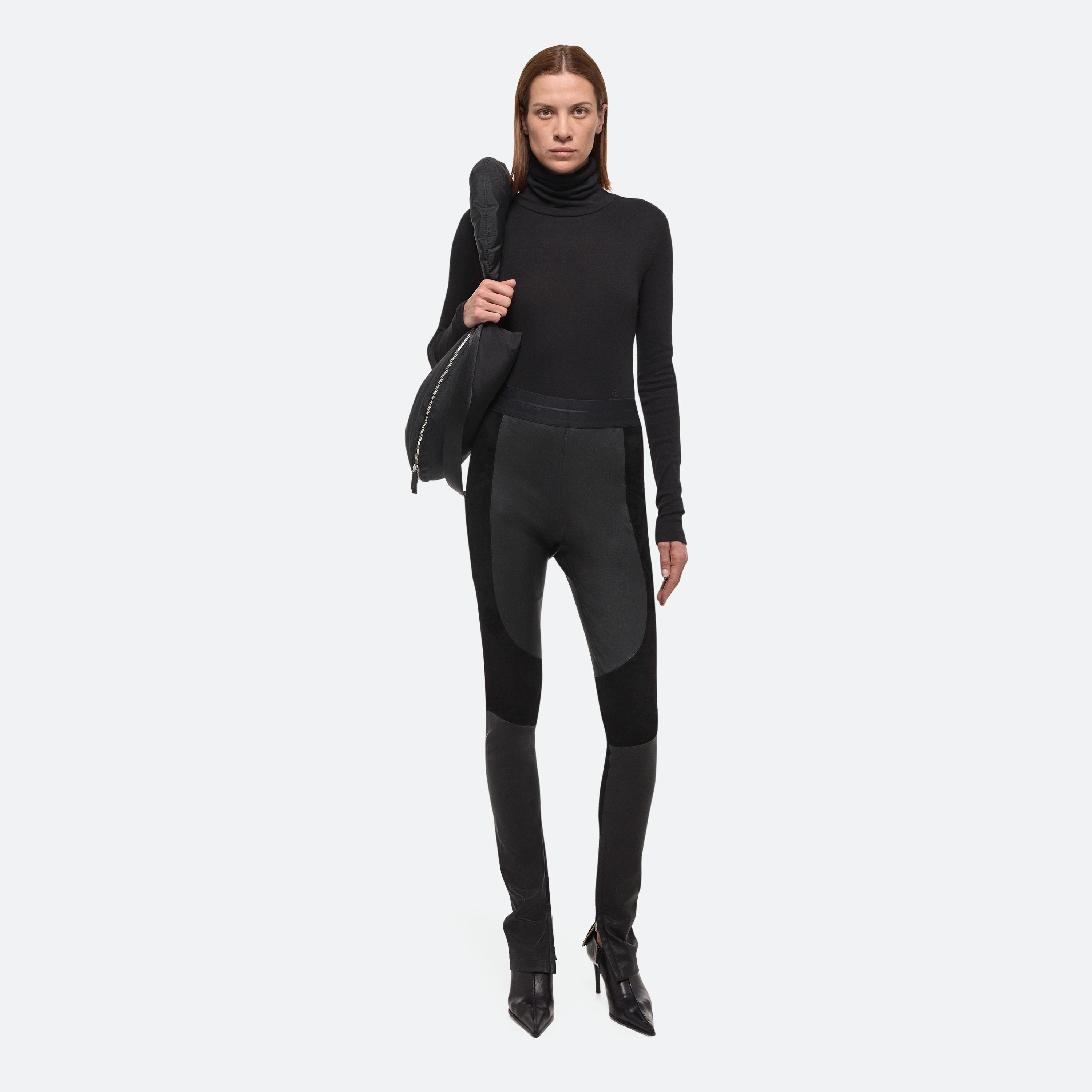 Shop Helmut Lang Racer Leggings In Black