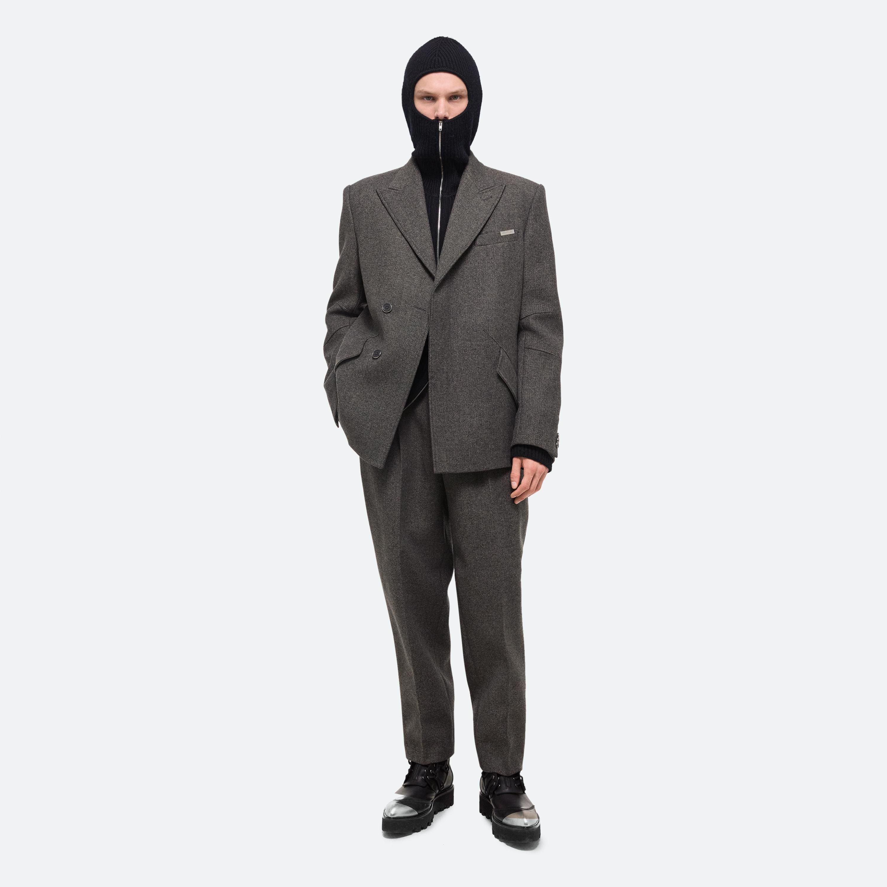 Helmut Lang Apex Car Coat In Grey Melange