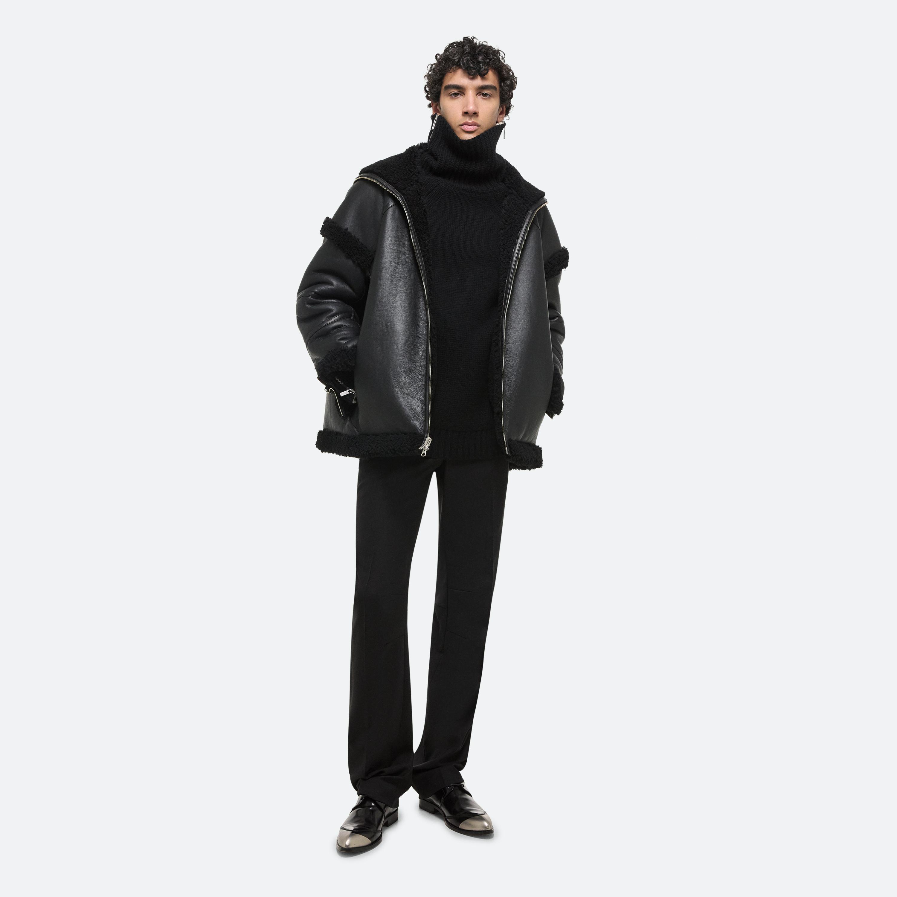 Shop Helmut Lang Apex Teddy Jacket In Black/black