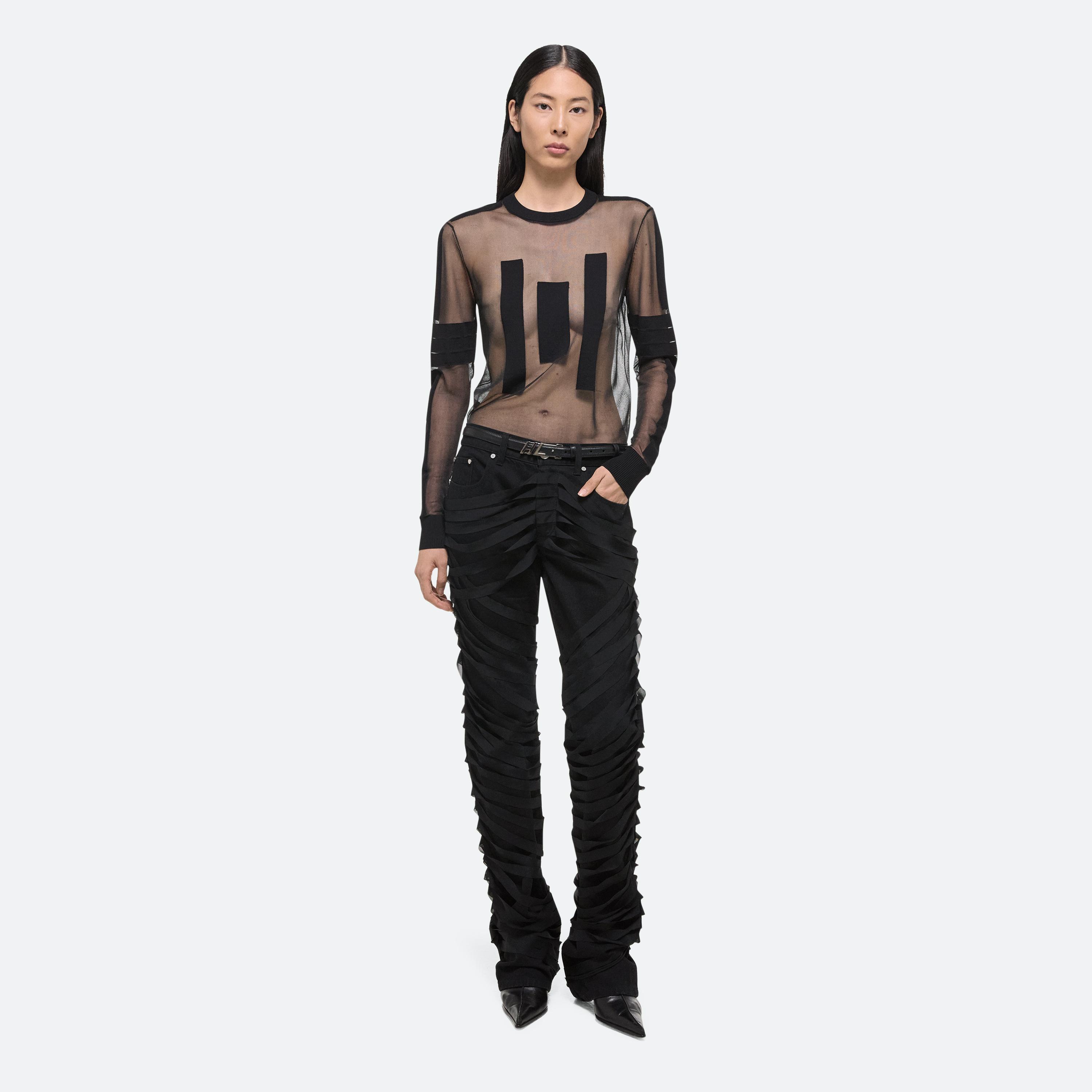 Shop Helmut Lang Sheer Astro Top In Black